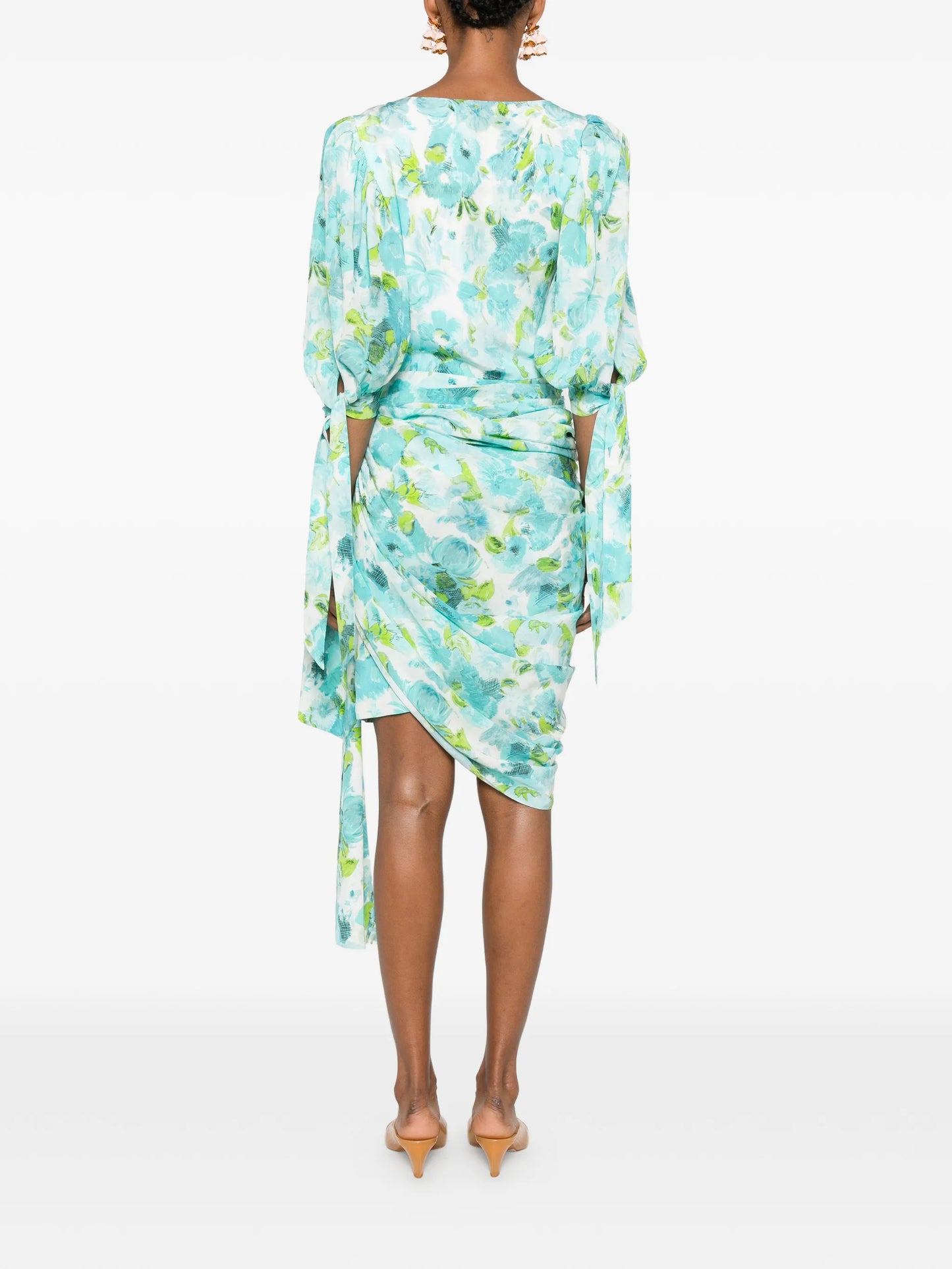 floral-print asymmetric midi dress