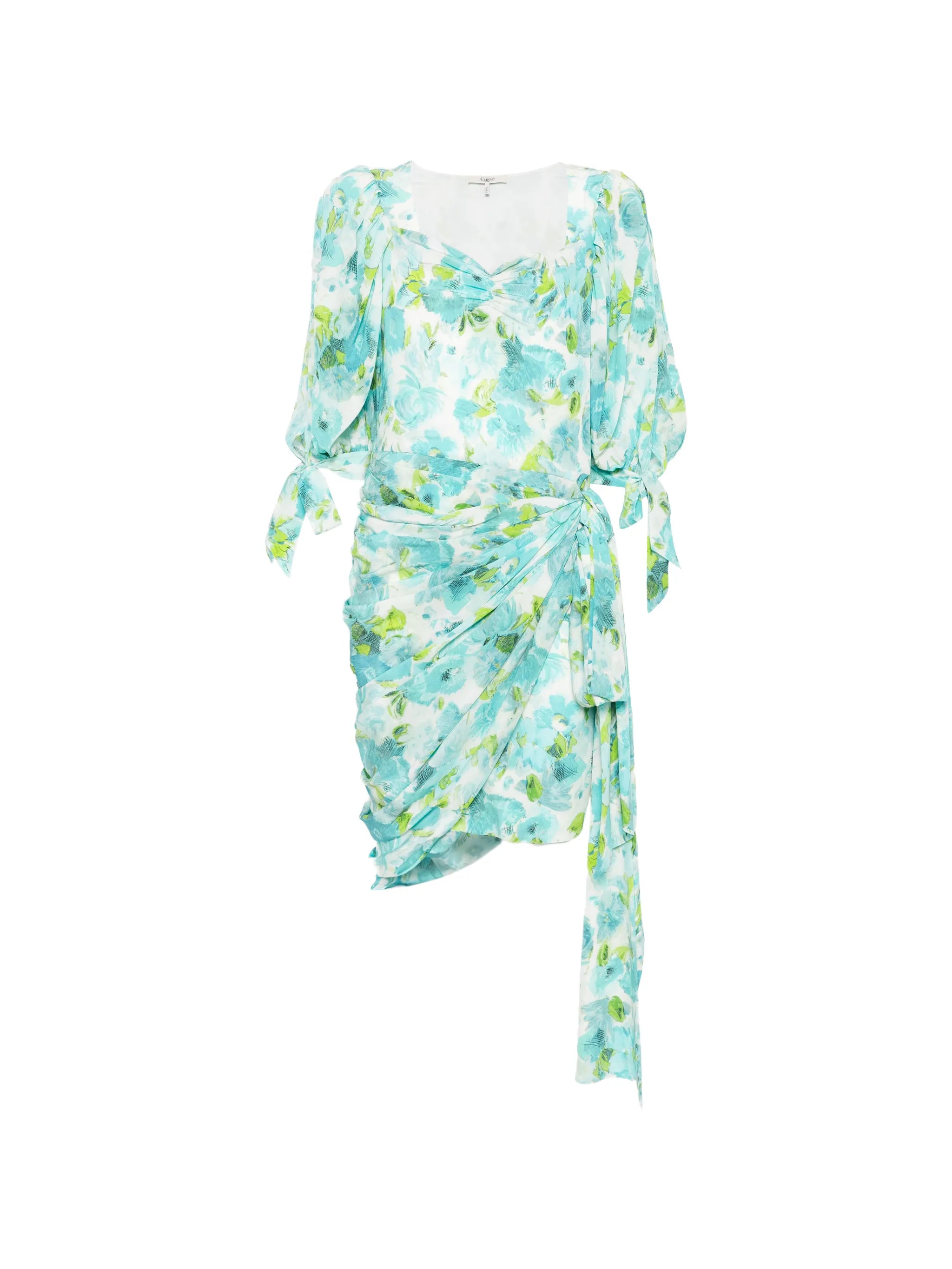 floral-print asymmetric midi dress