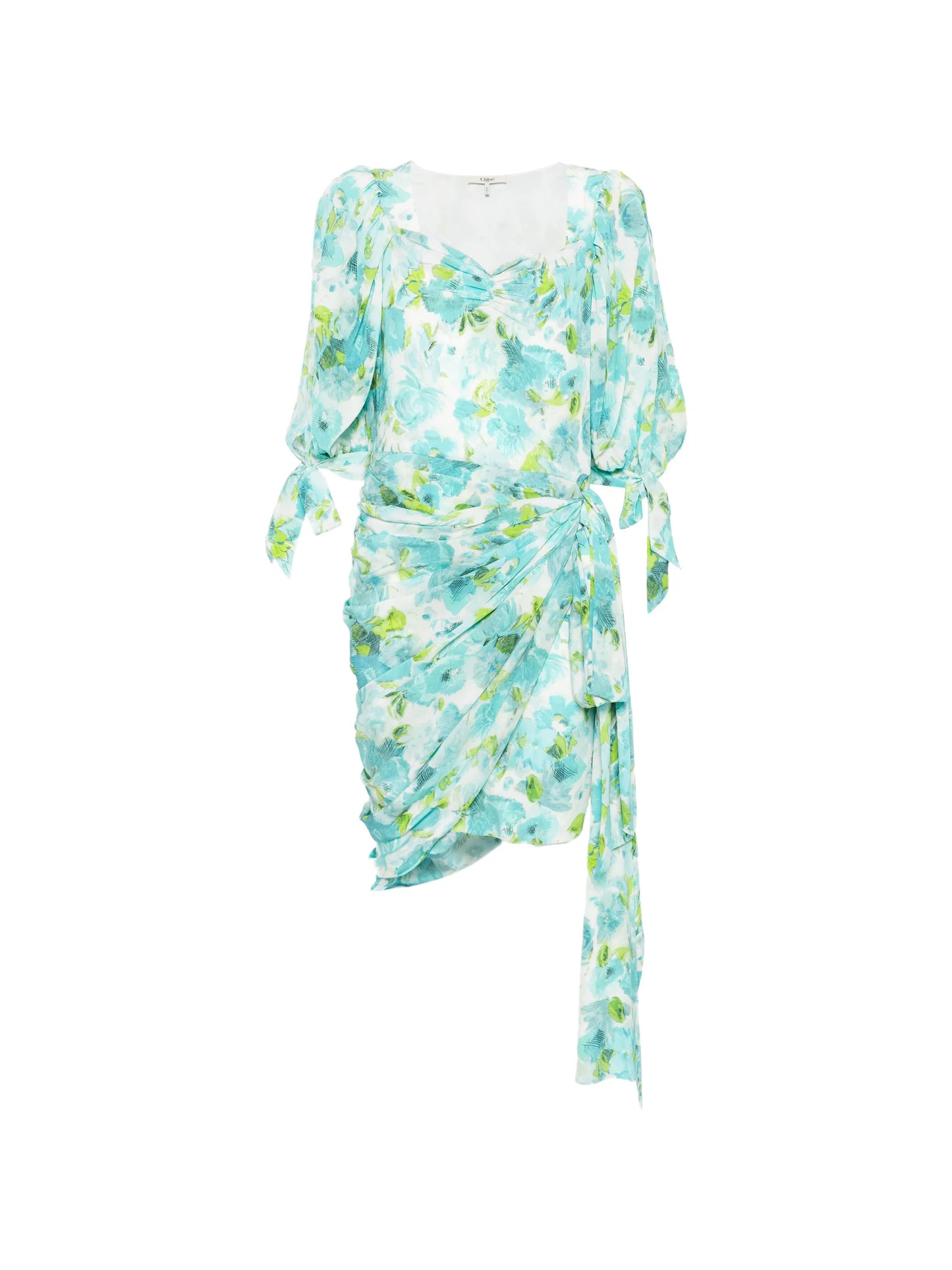 floral-print asymmetric midi dress