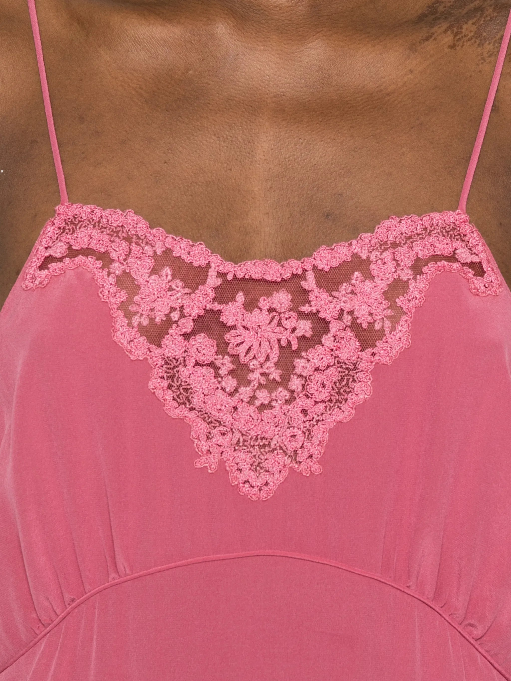 lace-detail midi dress