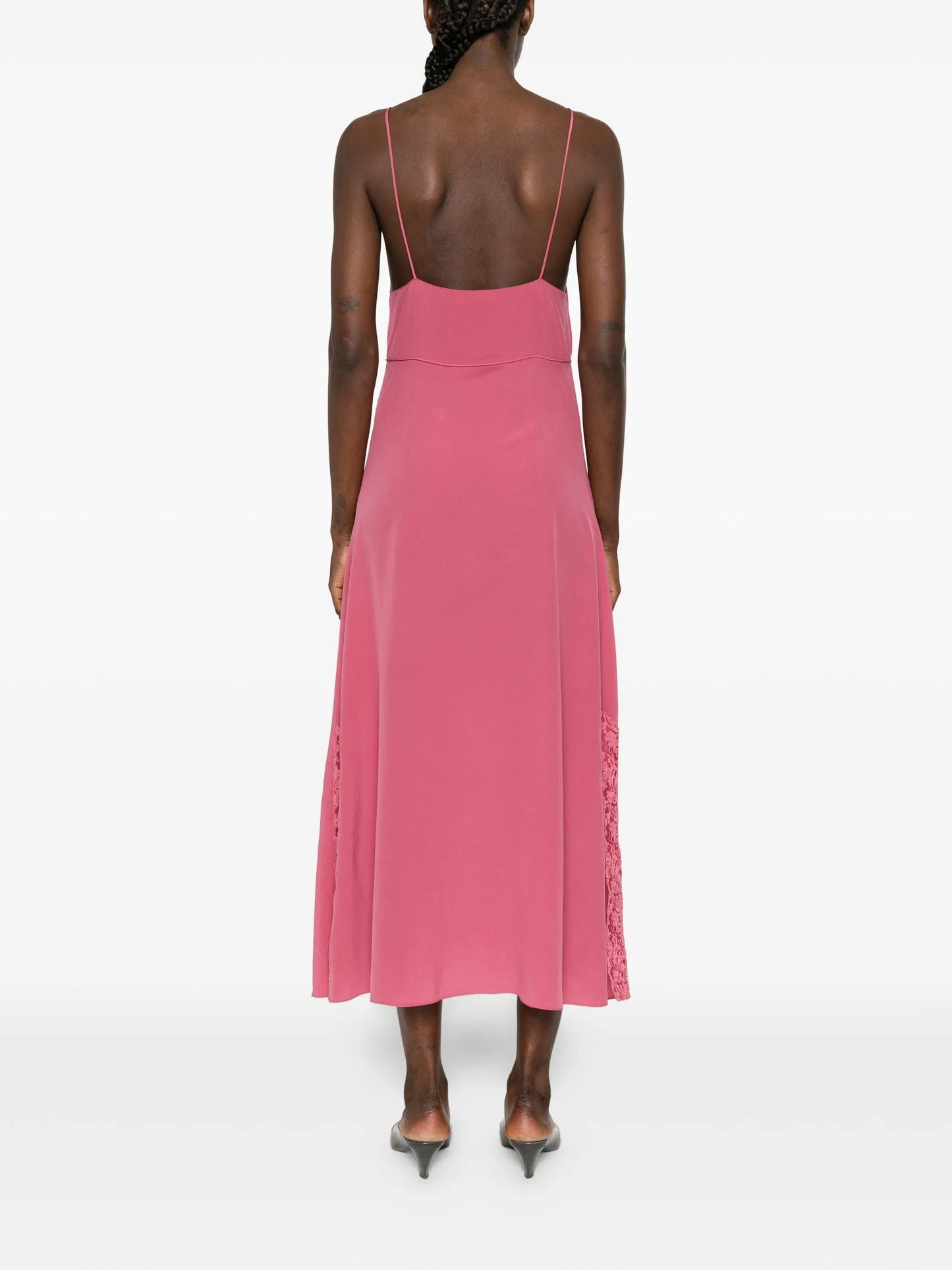 lace-detail midi dress