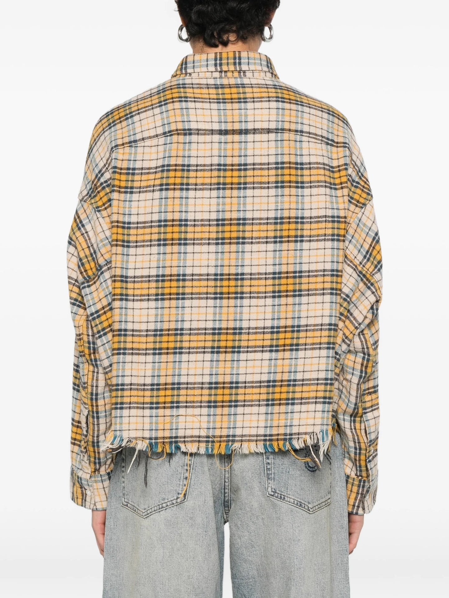 plaid frayed shirt