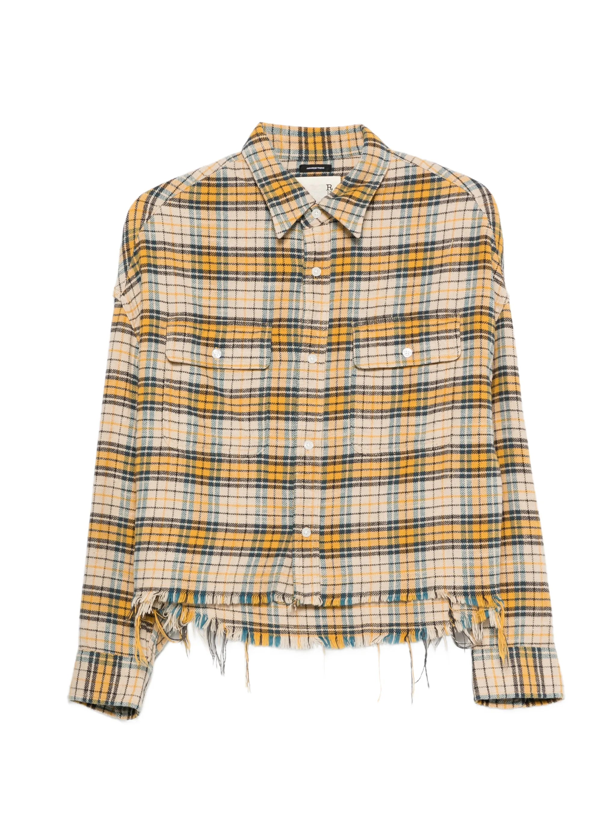 plaid frayed shirt