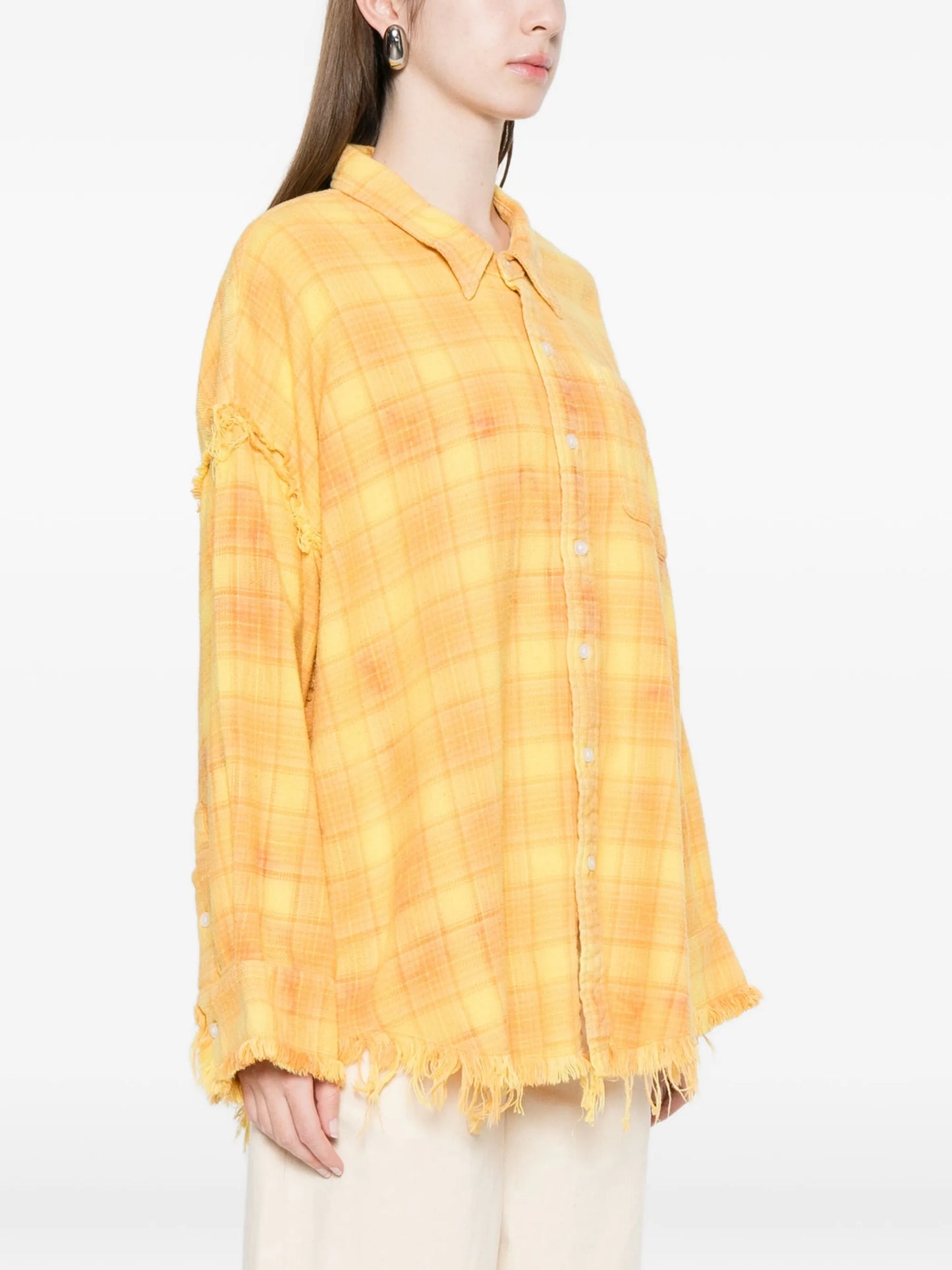shredded seam drop shirt