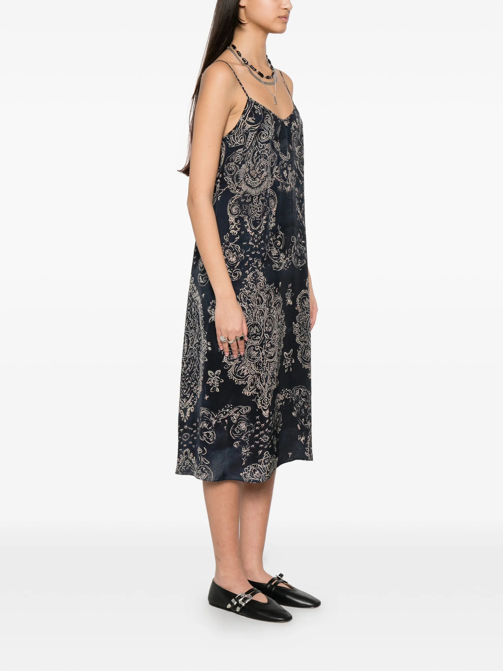 medallion-print midi dress