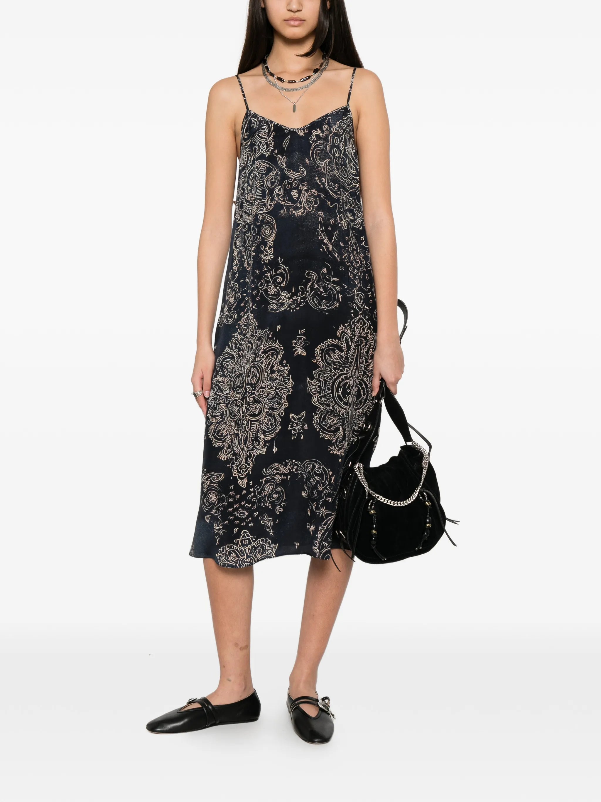 medallion-print midi dress