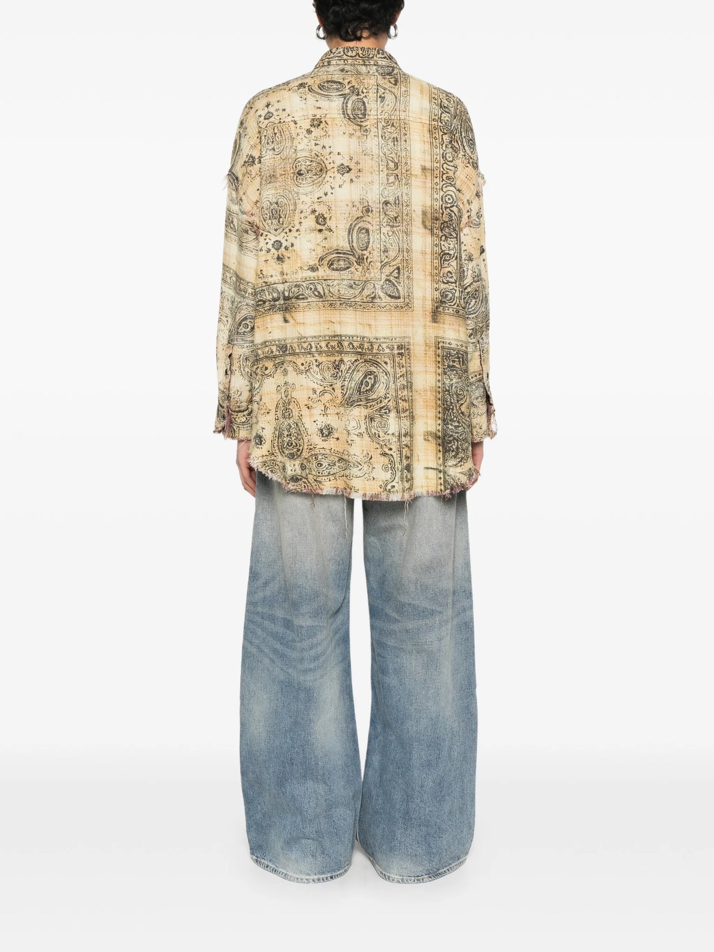 shredded seam bandana shirt
