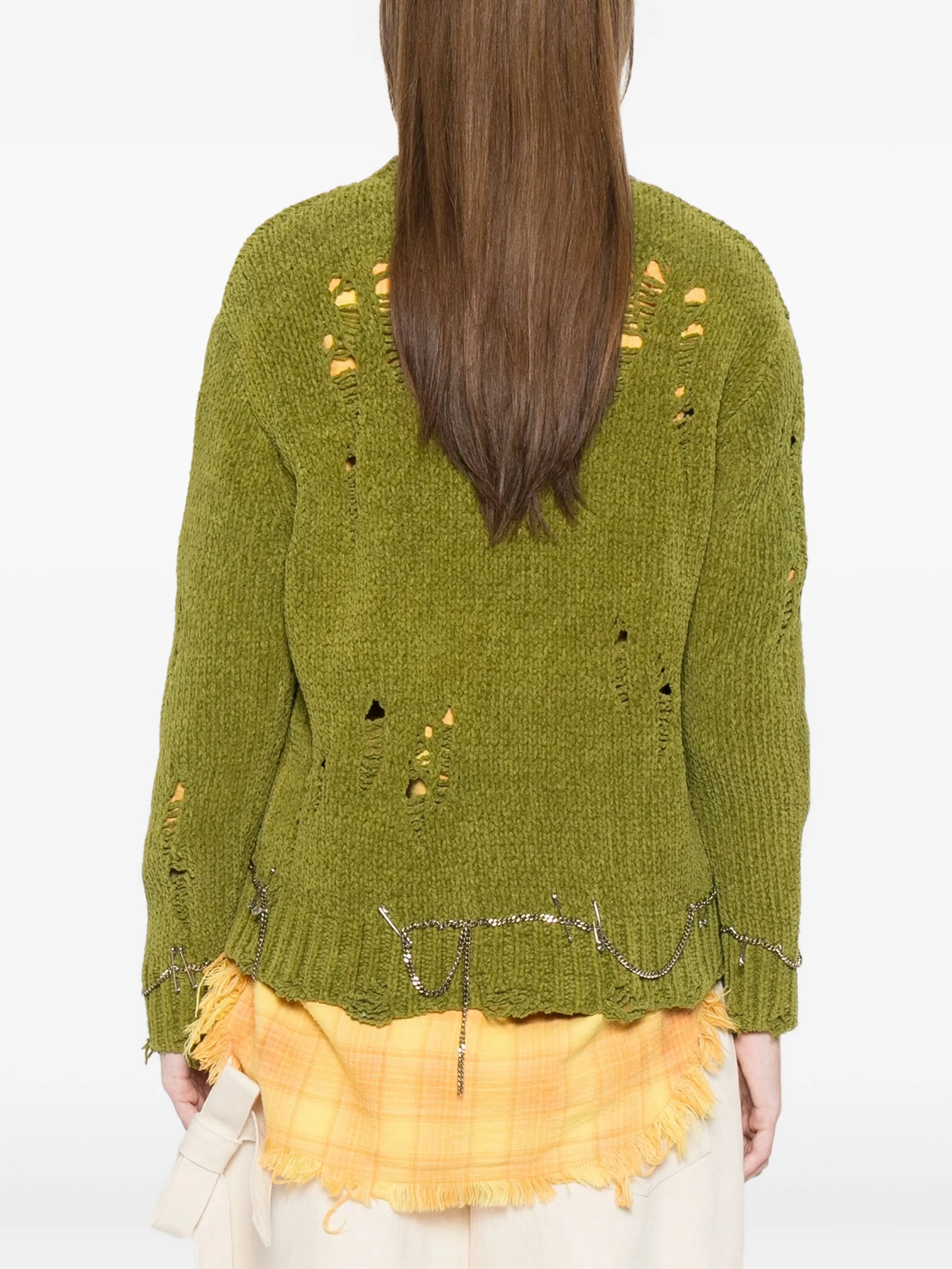 pins chains cardigan