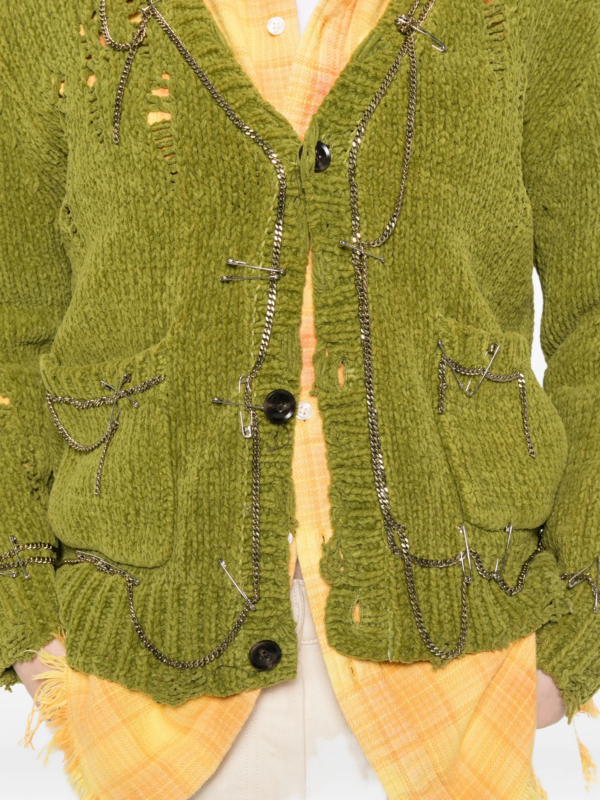 pins chains cardigan