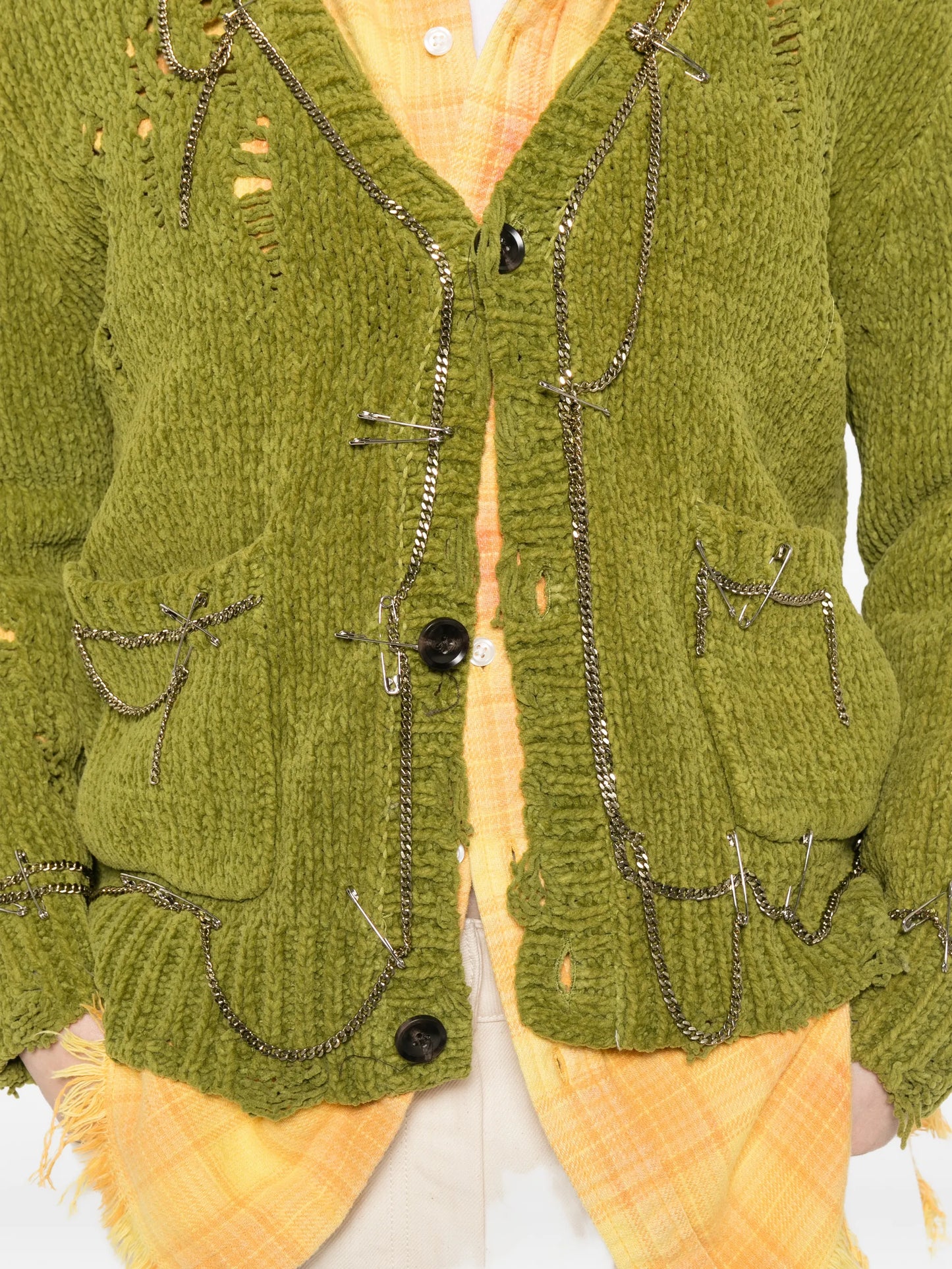 pins chains cardigan