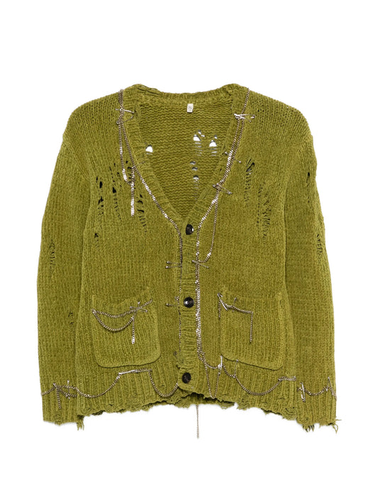 pins chains cardigan
