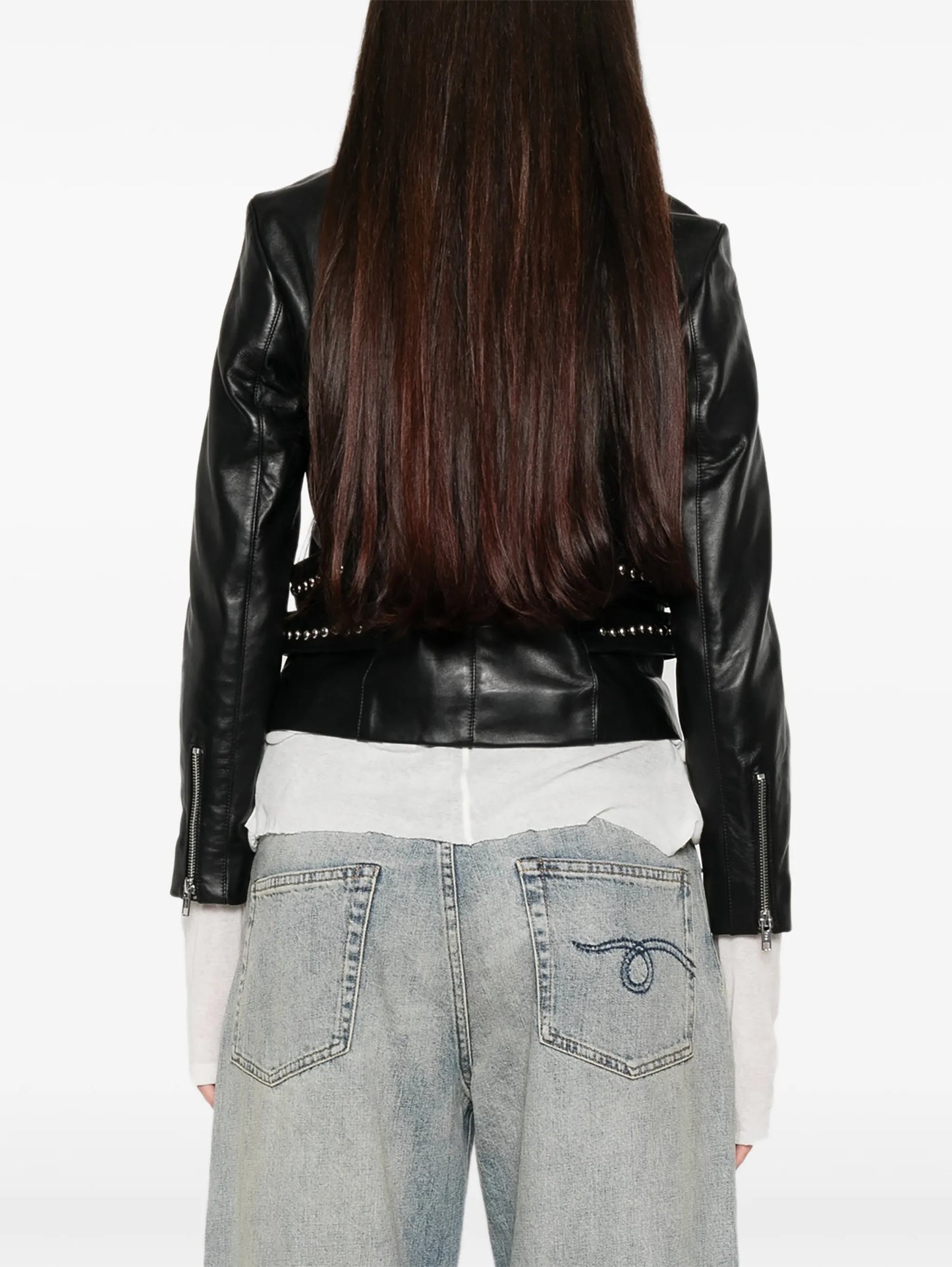 Lou stud-embellished leather jacket