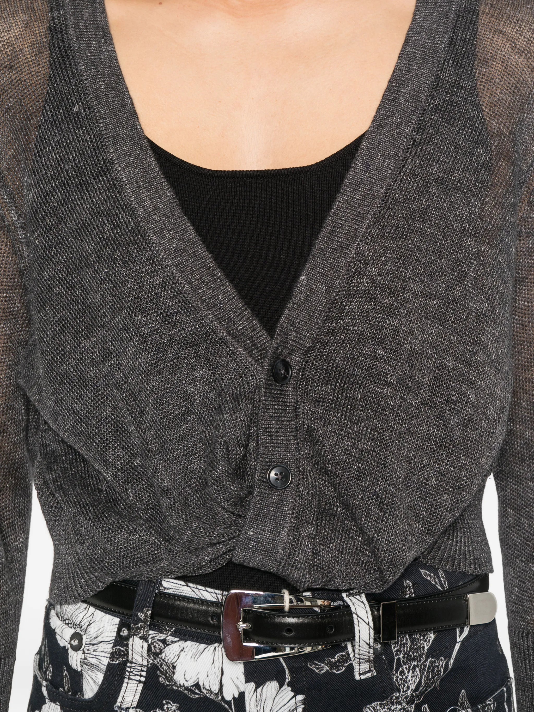 twisted-front knit cardigan