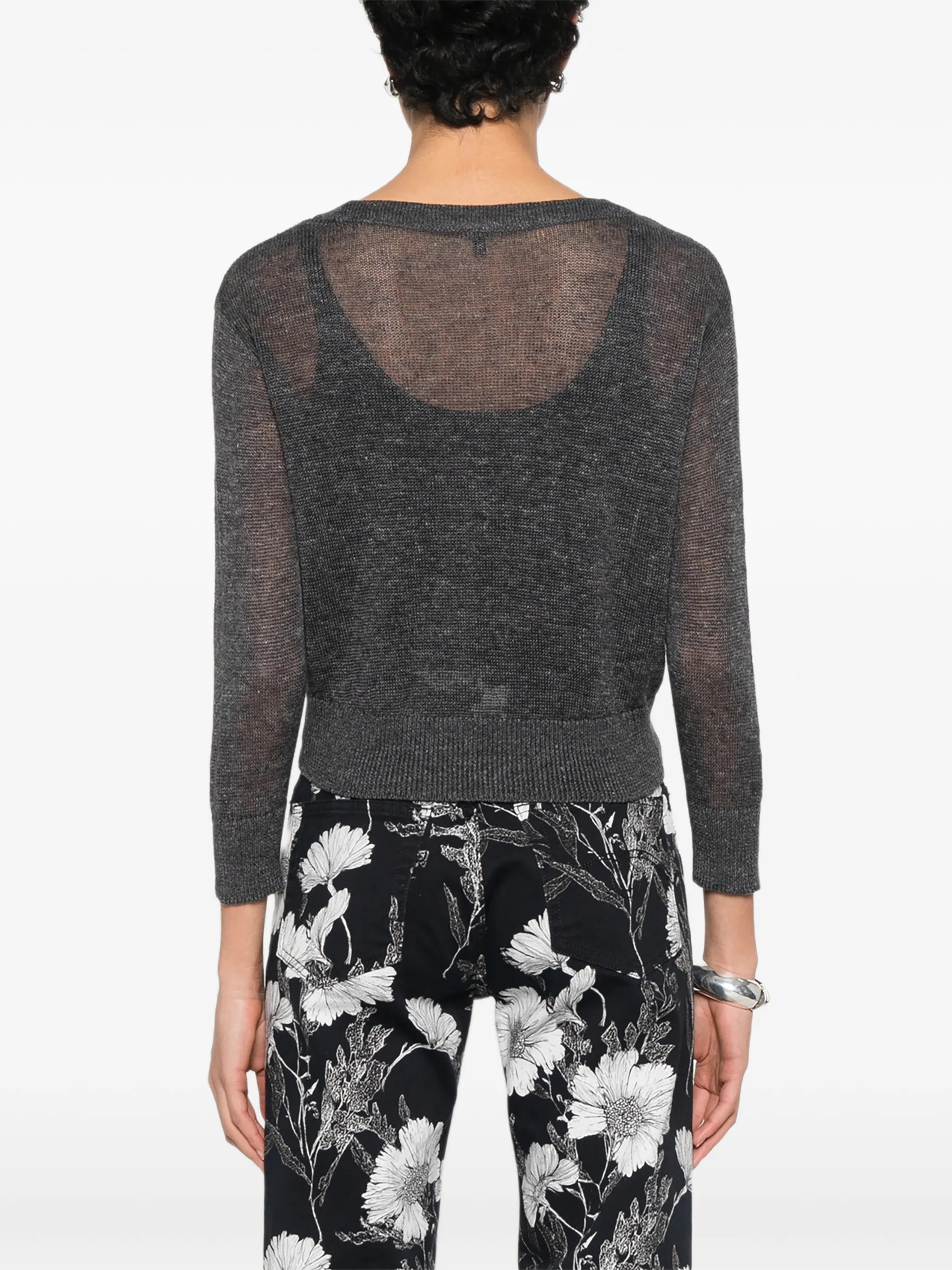 twisted-front knit cardigan