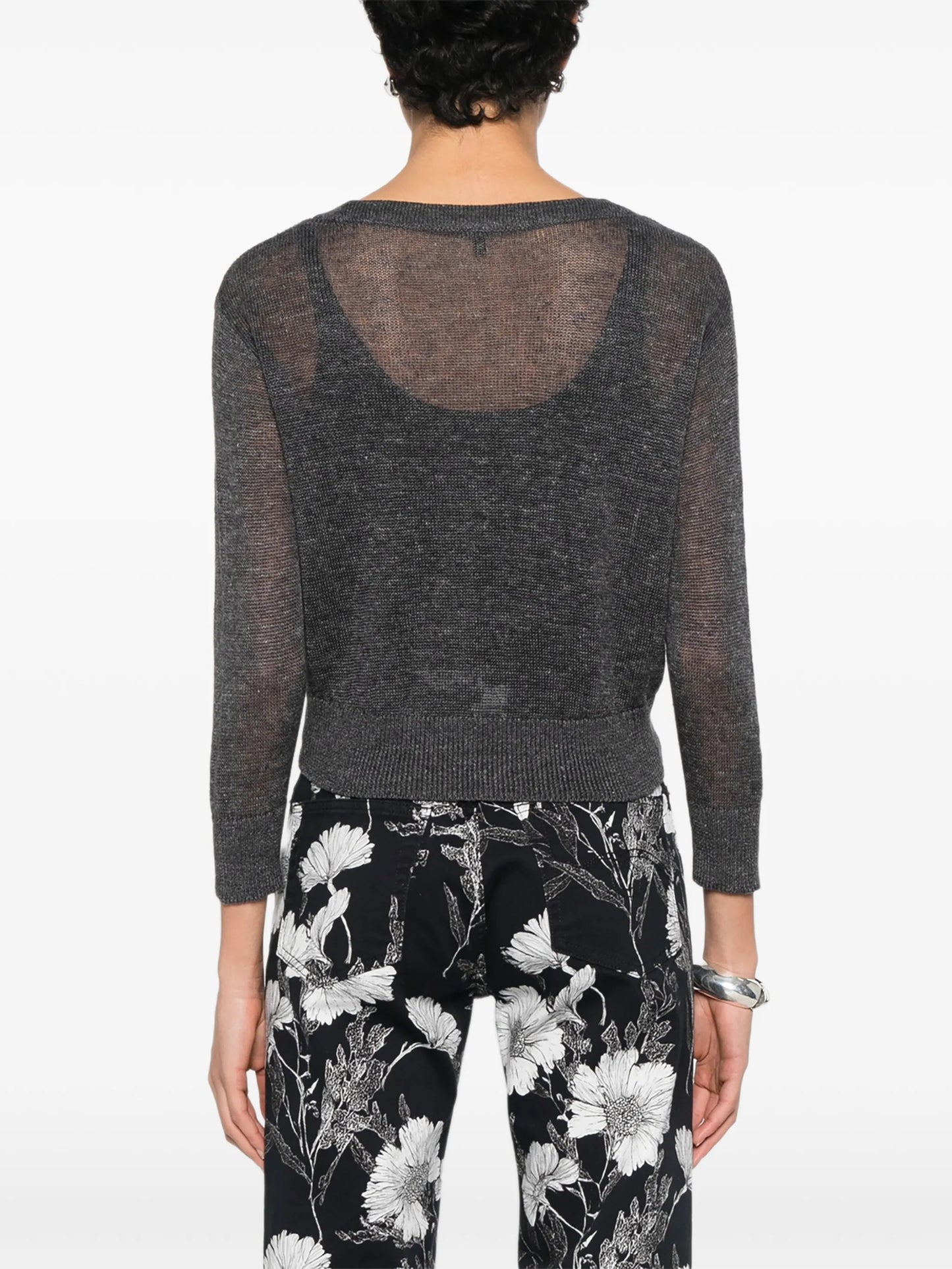 twisted-front knit cardigan