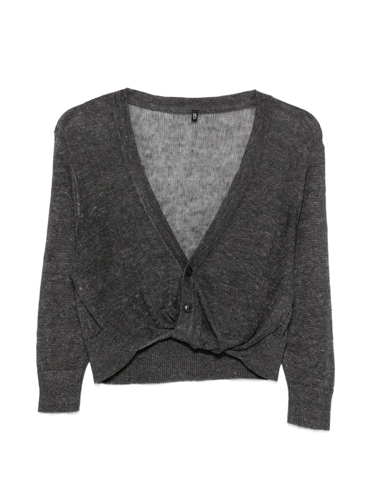 twisted-front knit cardigan