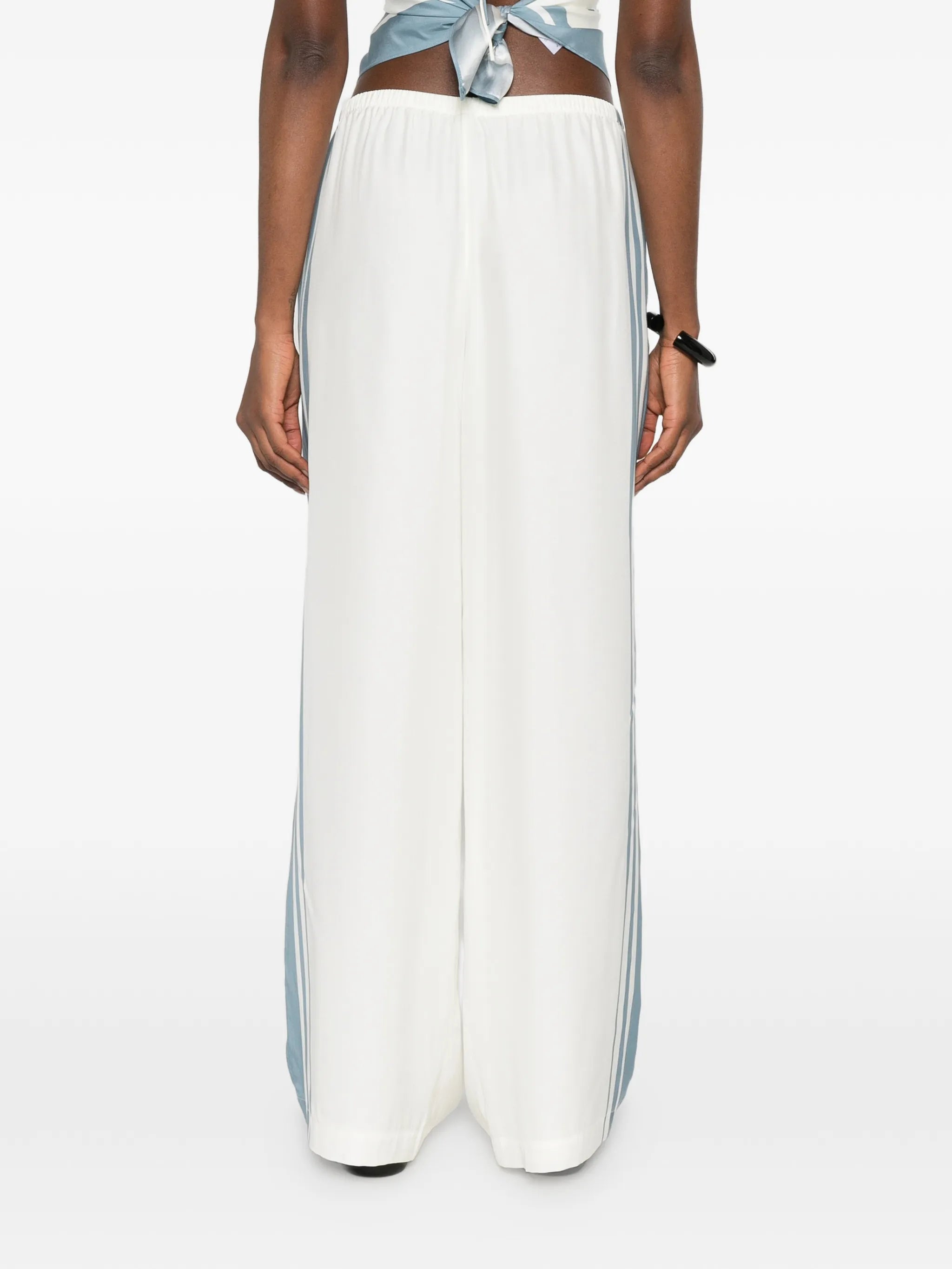 drawstring stripe trousers