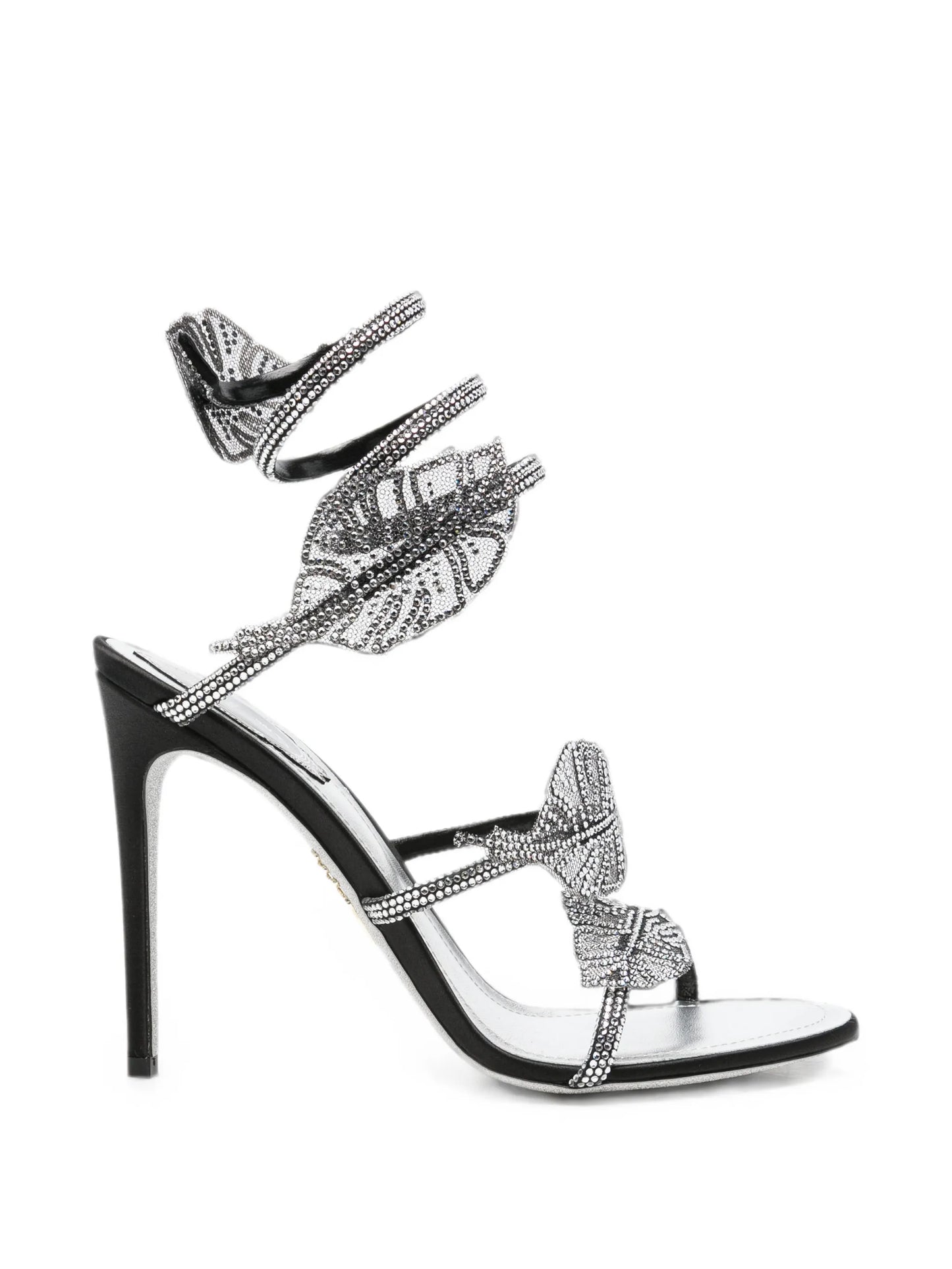 Leaf crystal-embellished heeled sandals