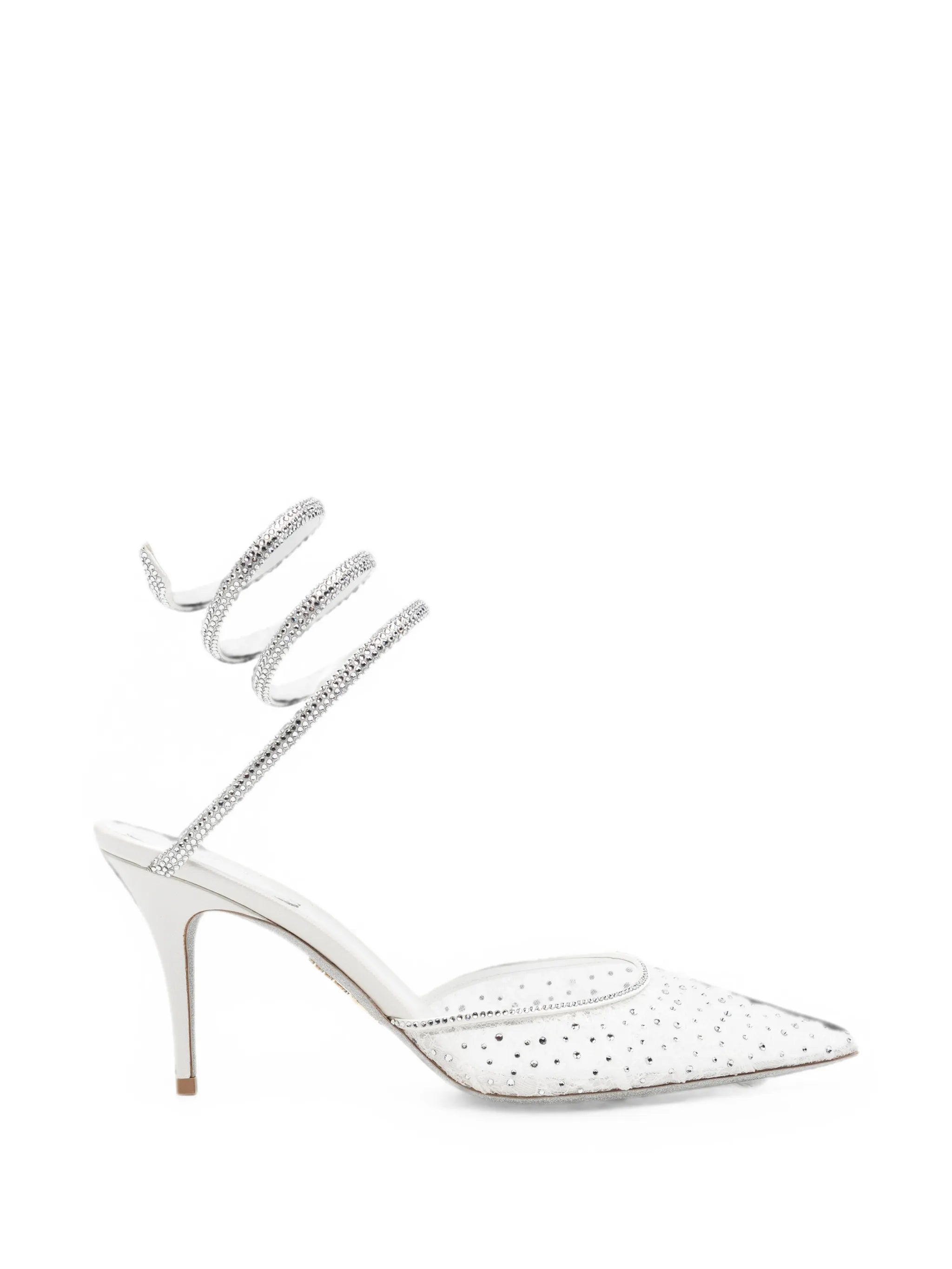 Belle crystal-embellished lace pumps