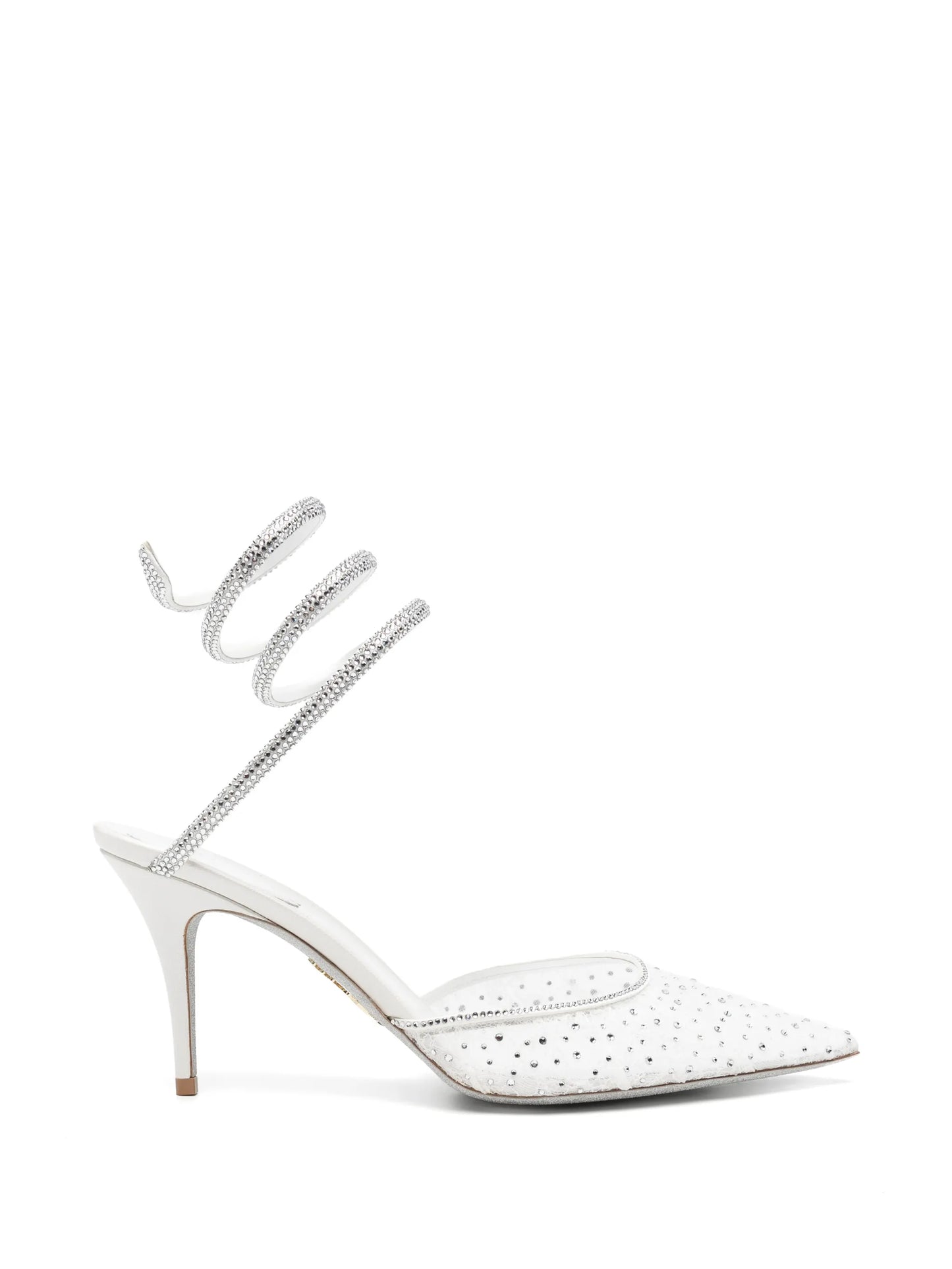 Belle crystal-embellished lace pumps