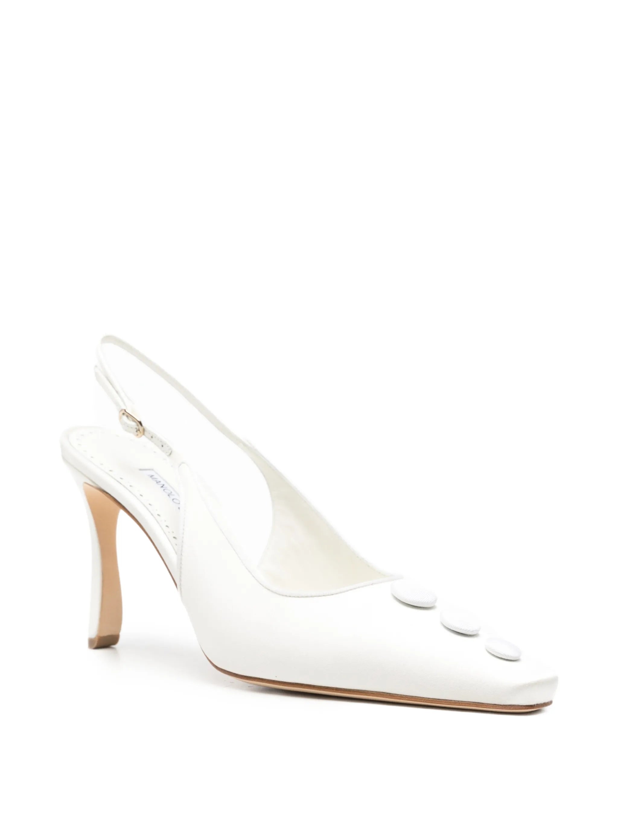 Alexa button-embellished slingback pumps