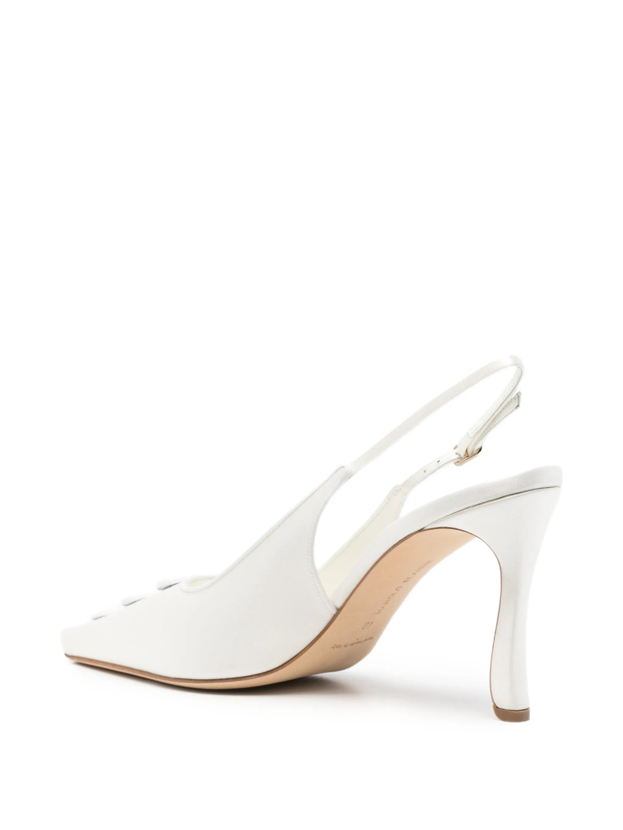 Alexa button-embellished slingback pumps