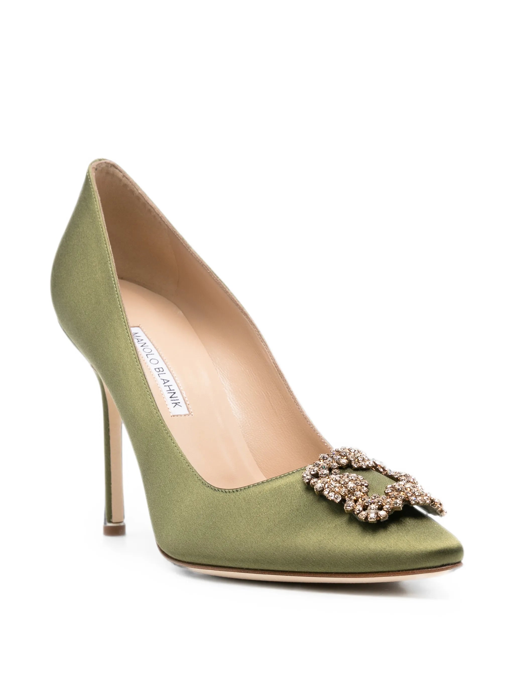 Hangisi crystal-buckle pumps