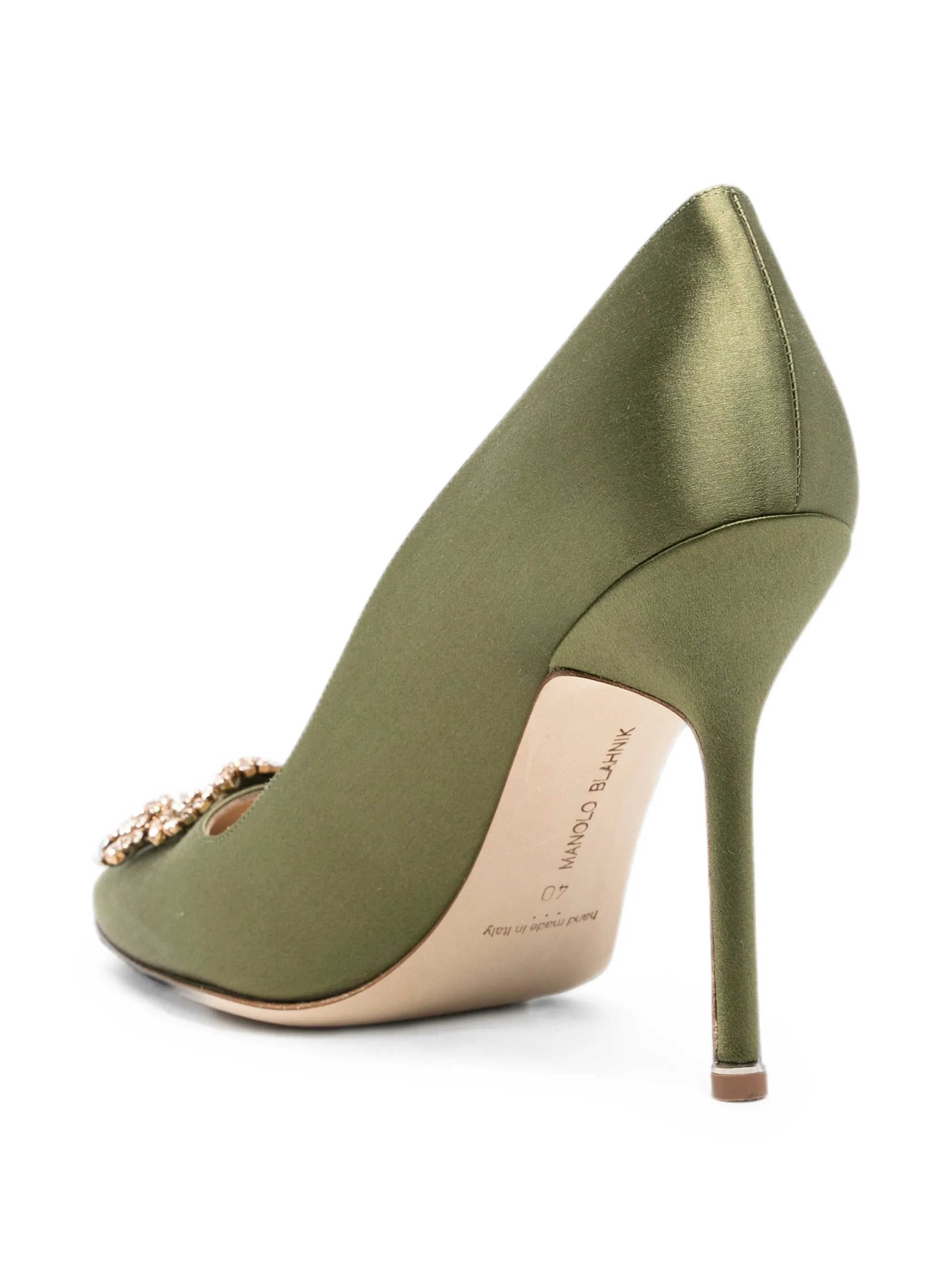 Hangisi crystal-buckle pumps