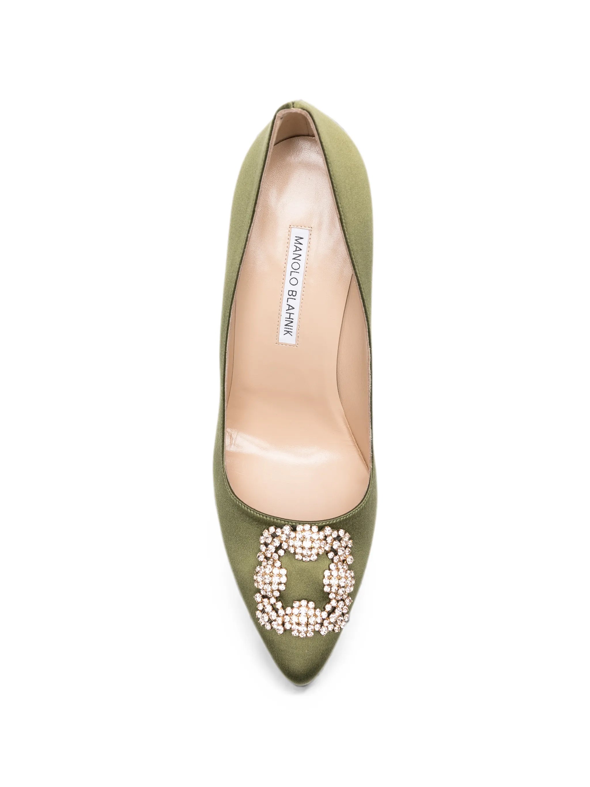 Hangisi crystal-buckle pumps