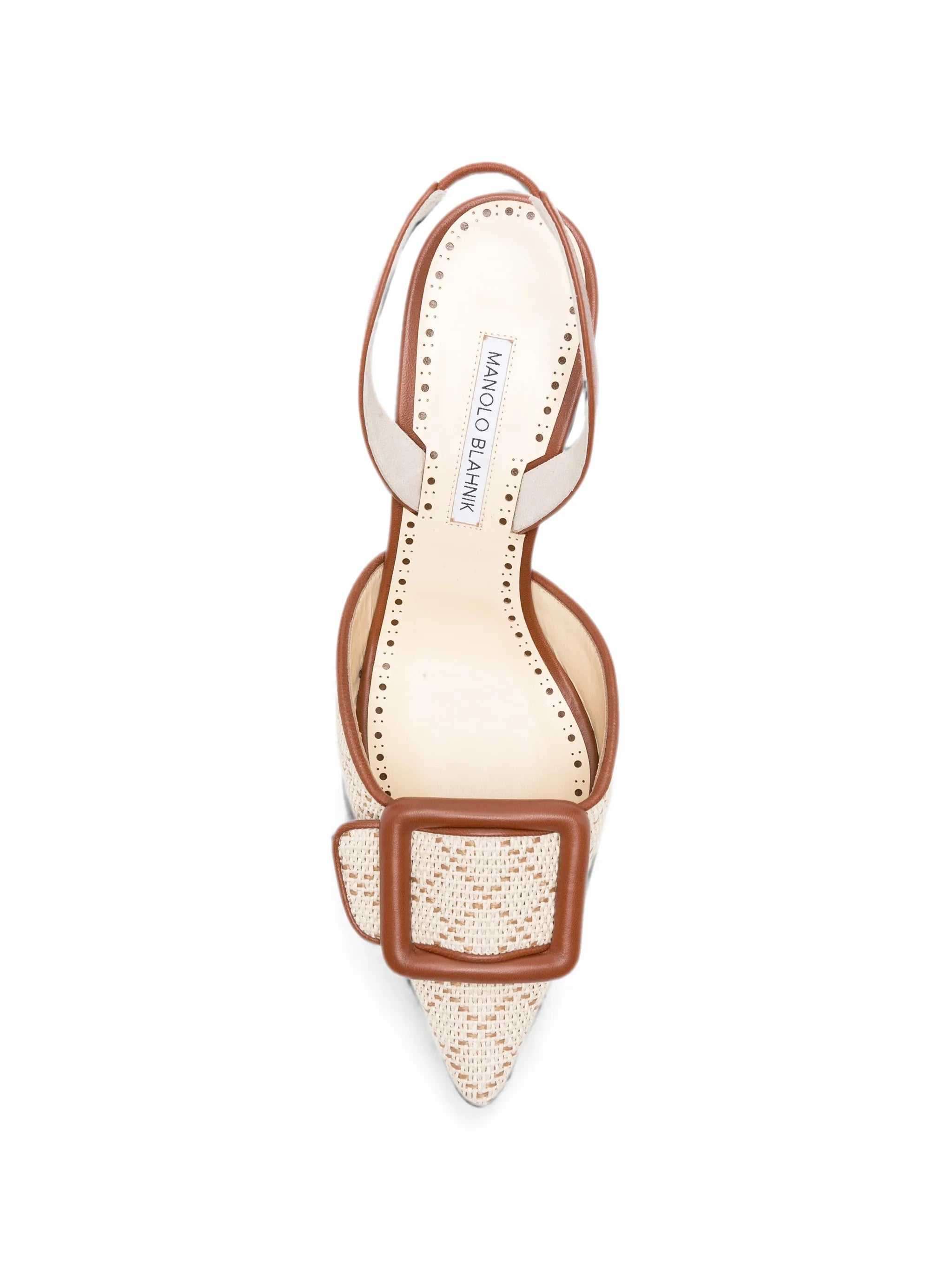 Mayslibi buckle-detail raffia pumps