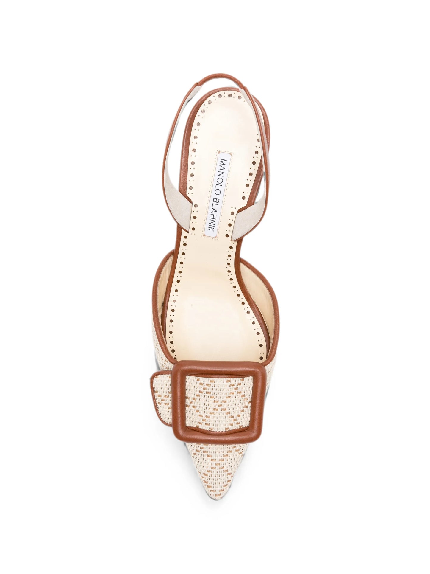 Mayslibi buckle-detail raffia pumps
