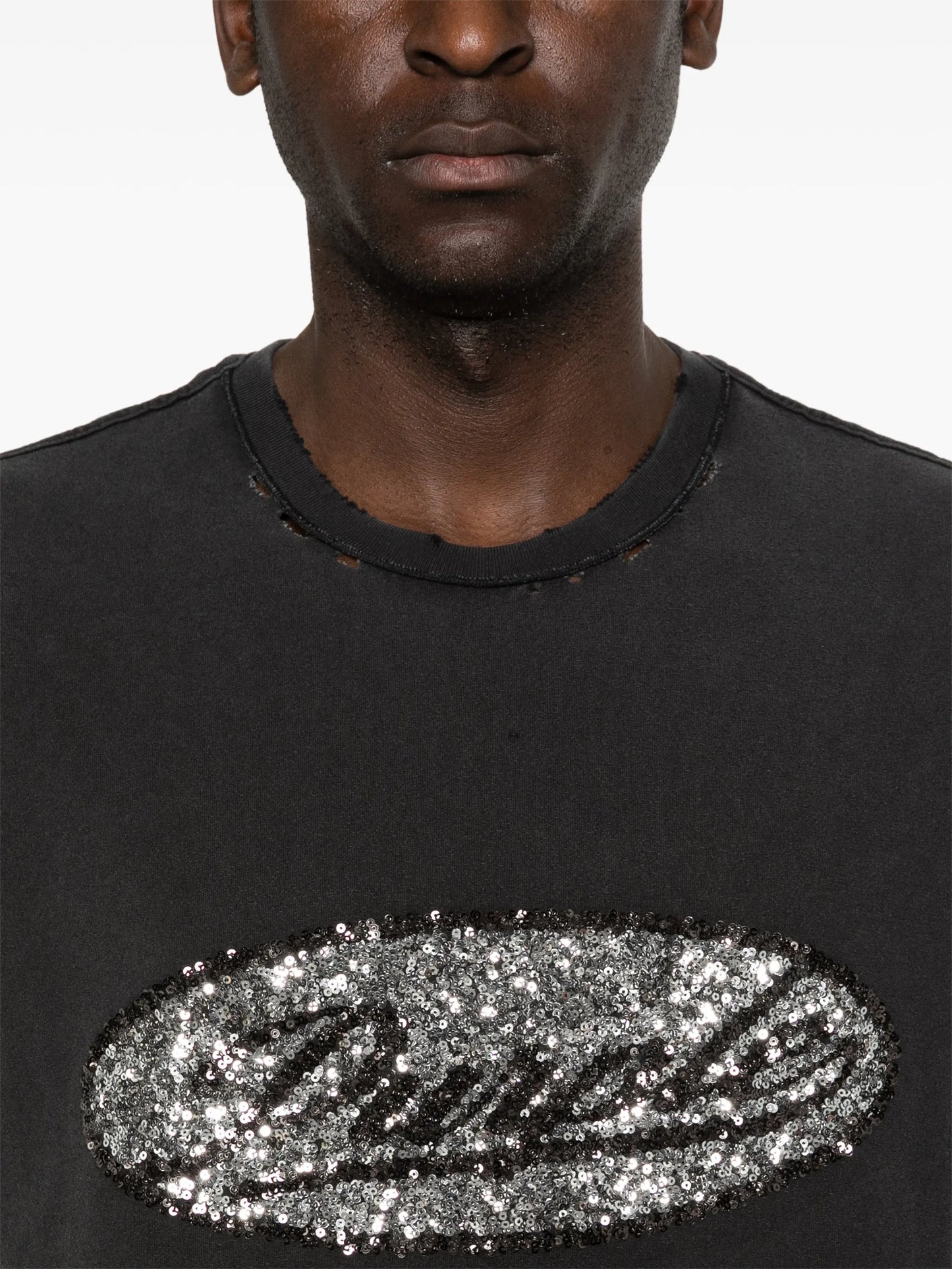 sequin-embellished textured tank top