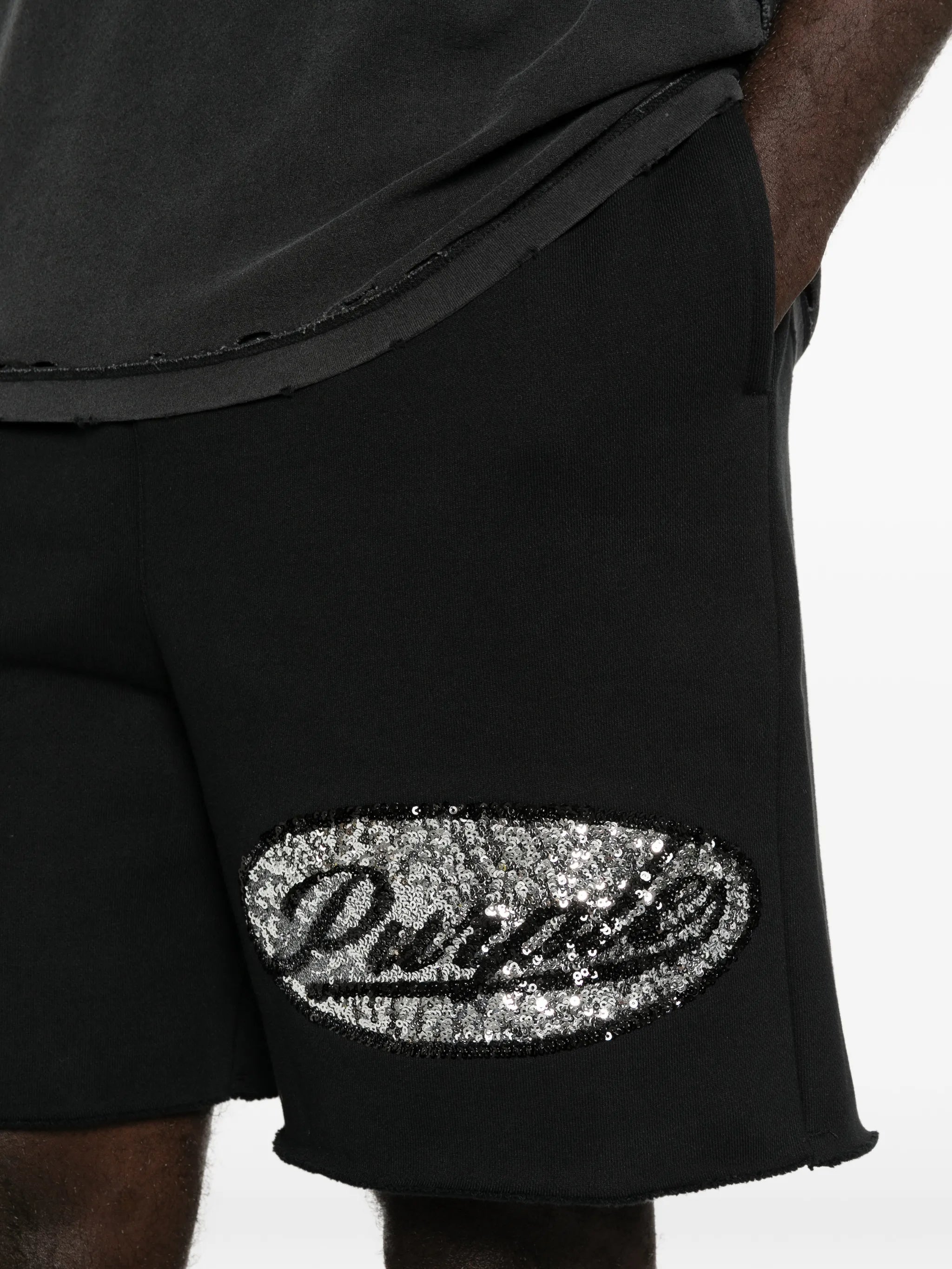 Sequin script shorts