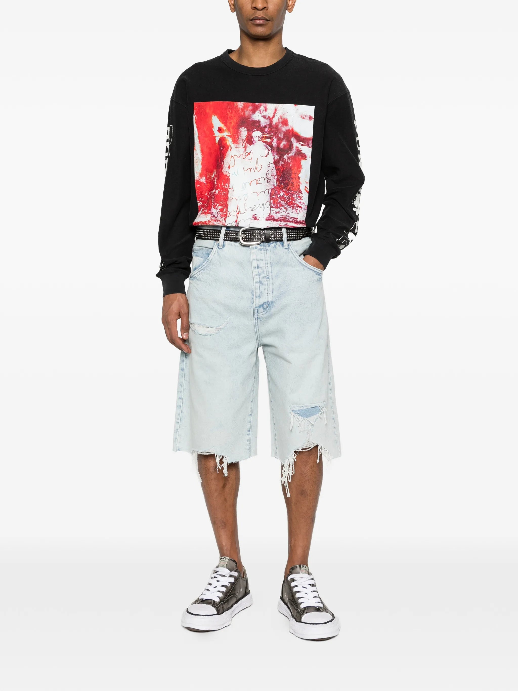 Blowout wide-leg shorts