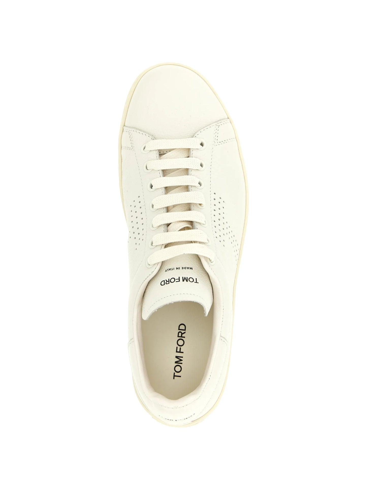perforated-logo leather sneakers