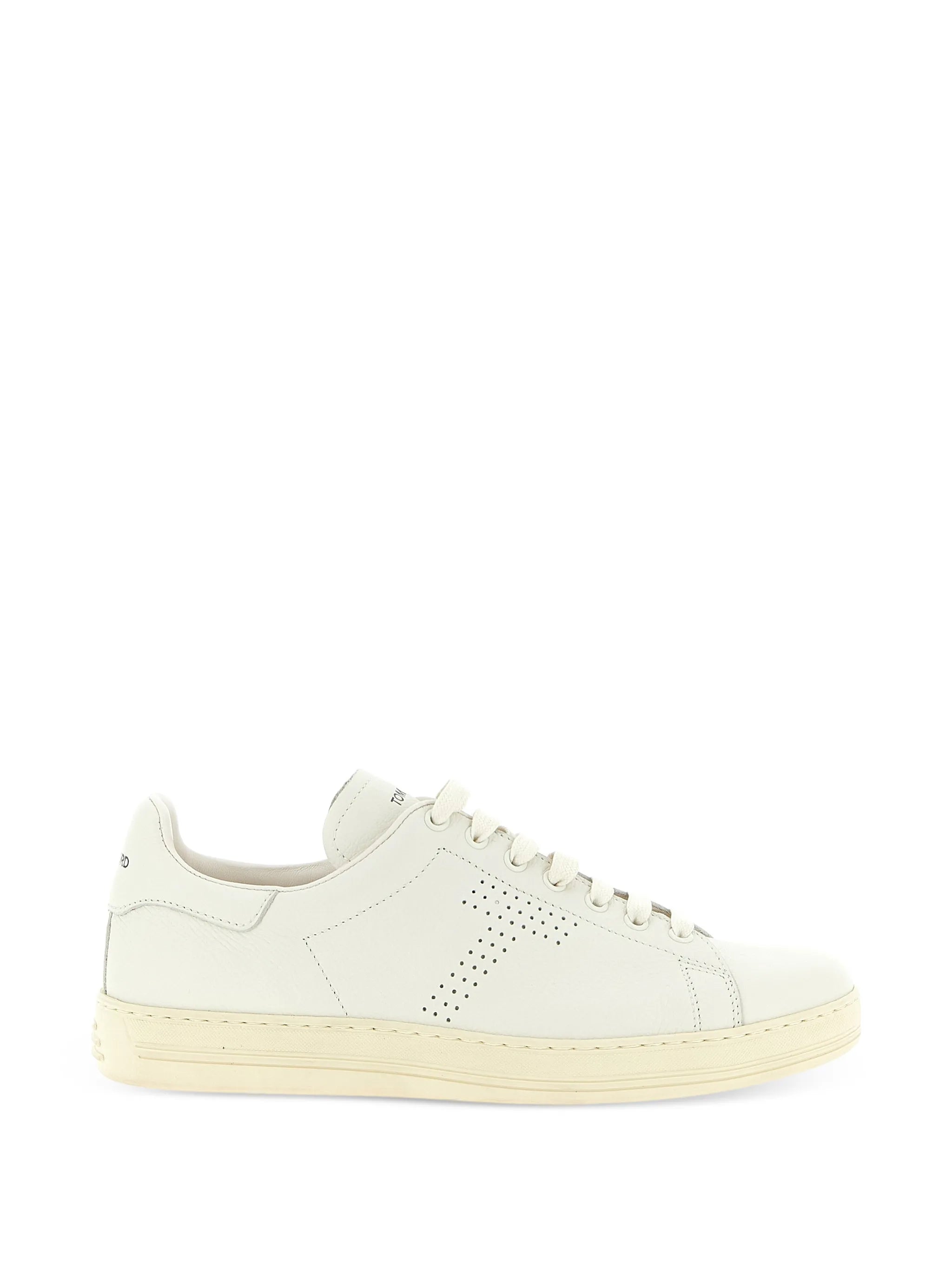 perforated-logo leather sneakers