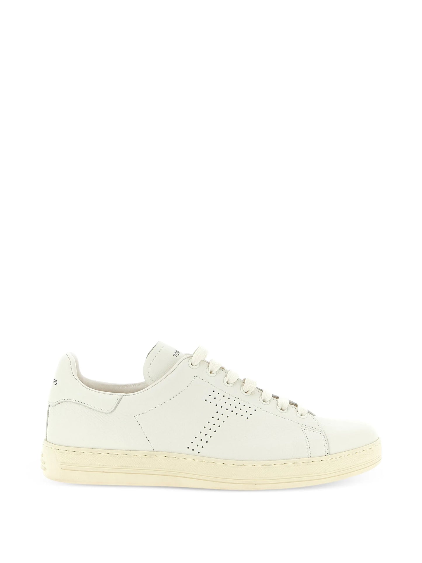 perforated-logo leather sneakers