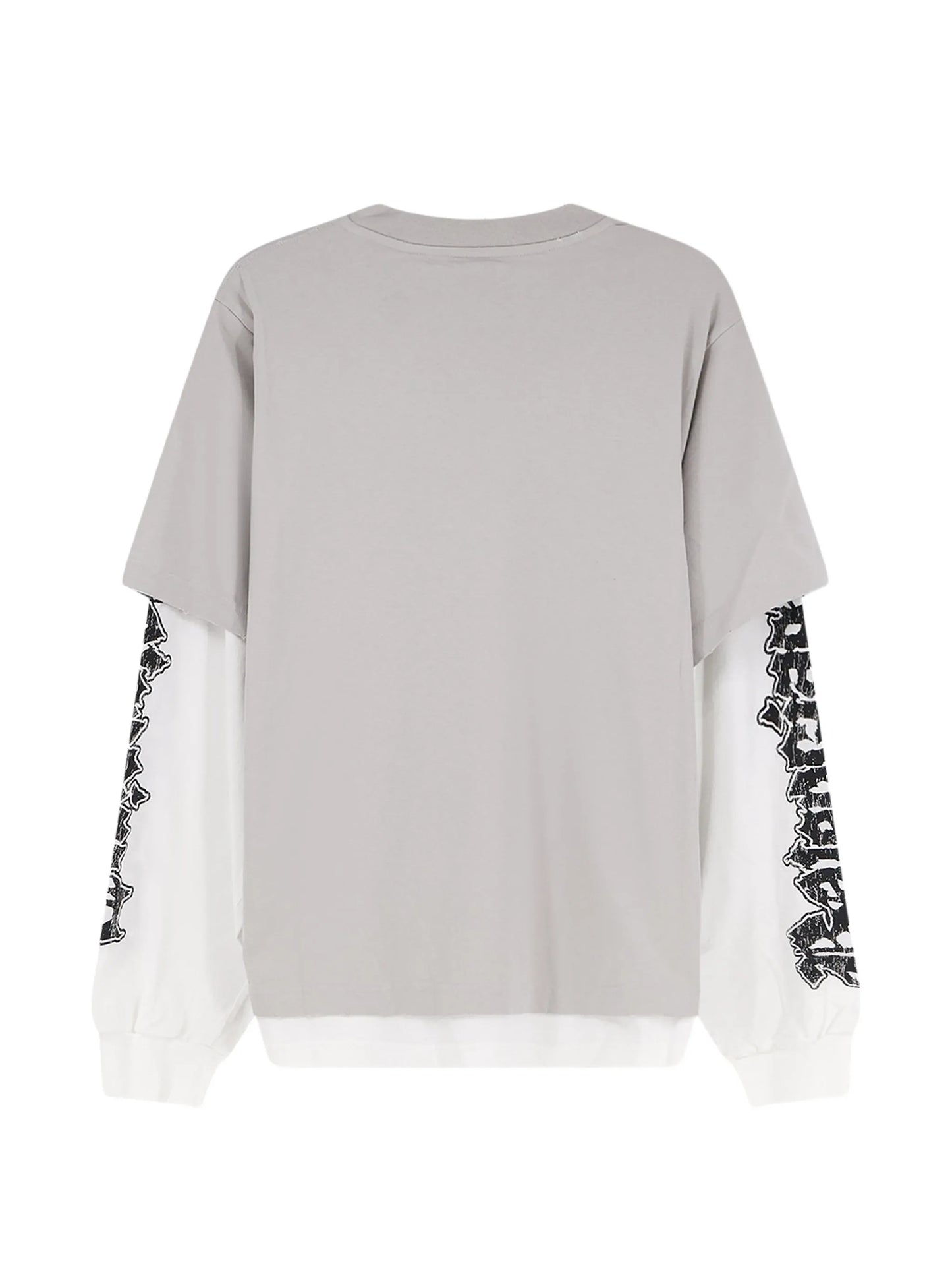 layered-sleeve logo-embroidered t-shirt
