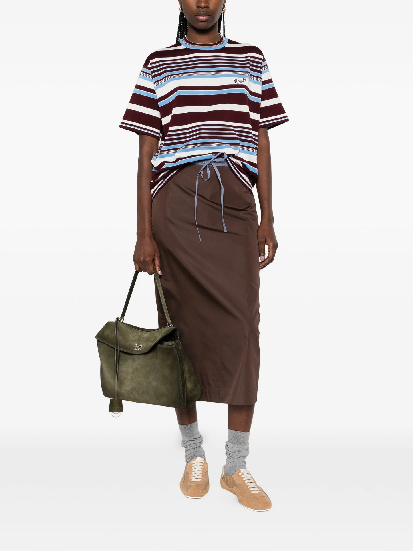 striped embroidered T-shirt