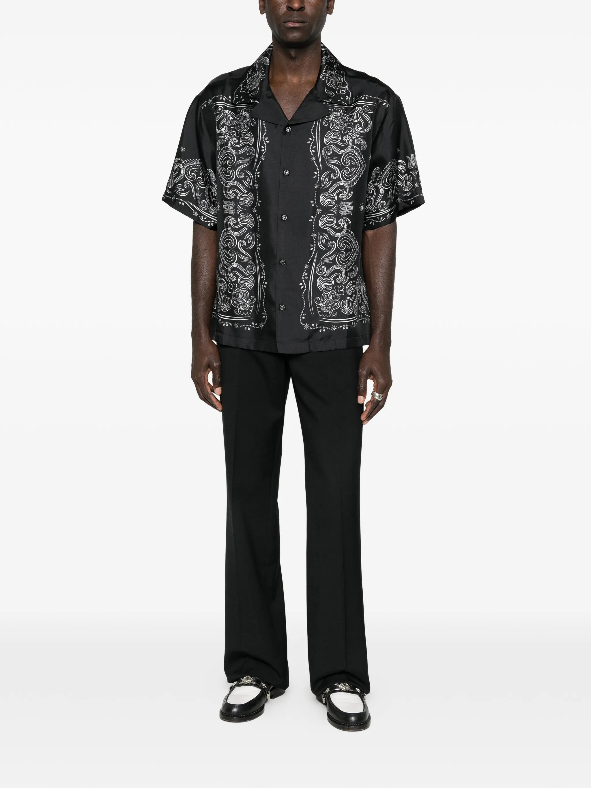 bandana-print short-sleeve shirt