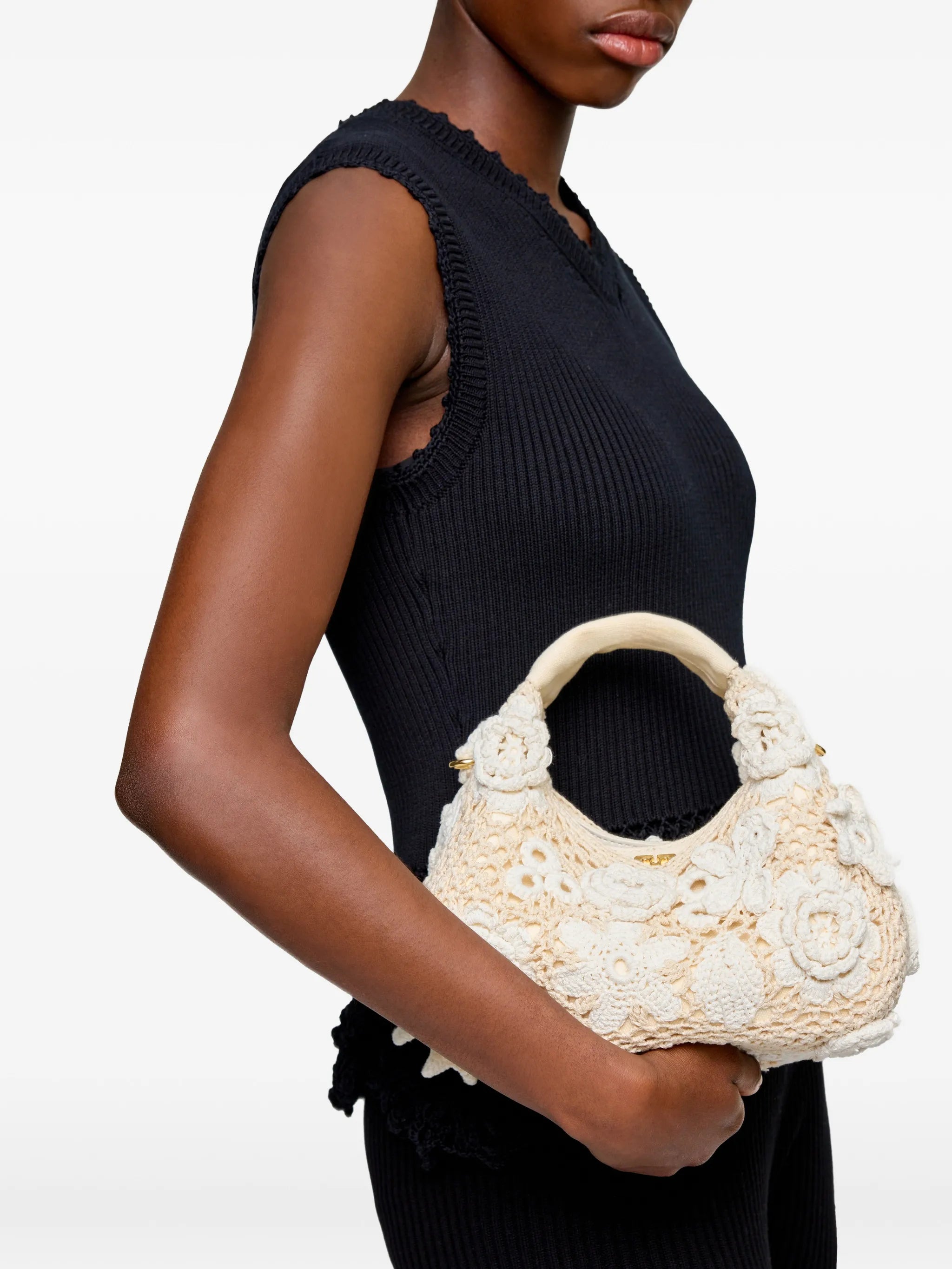 floral crochet mini bag