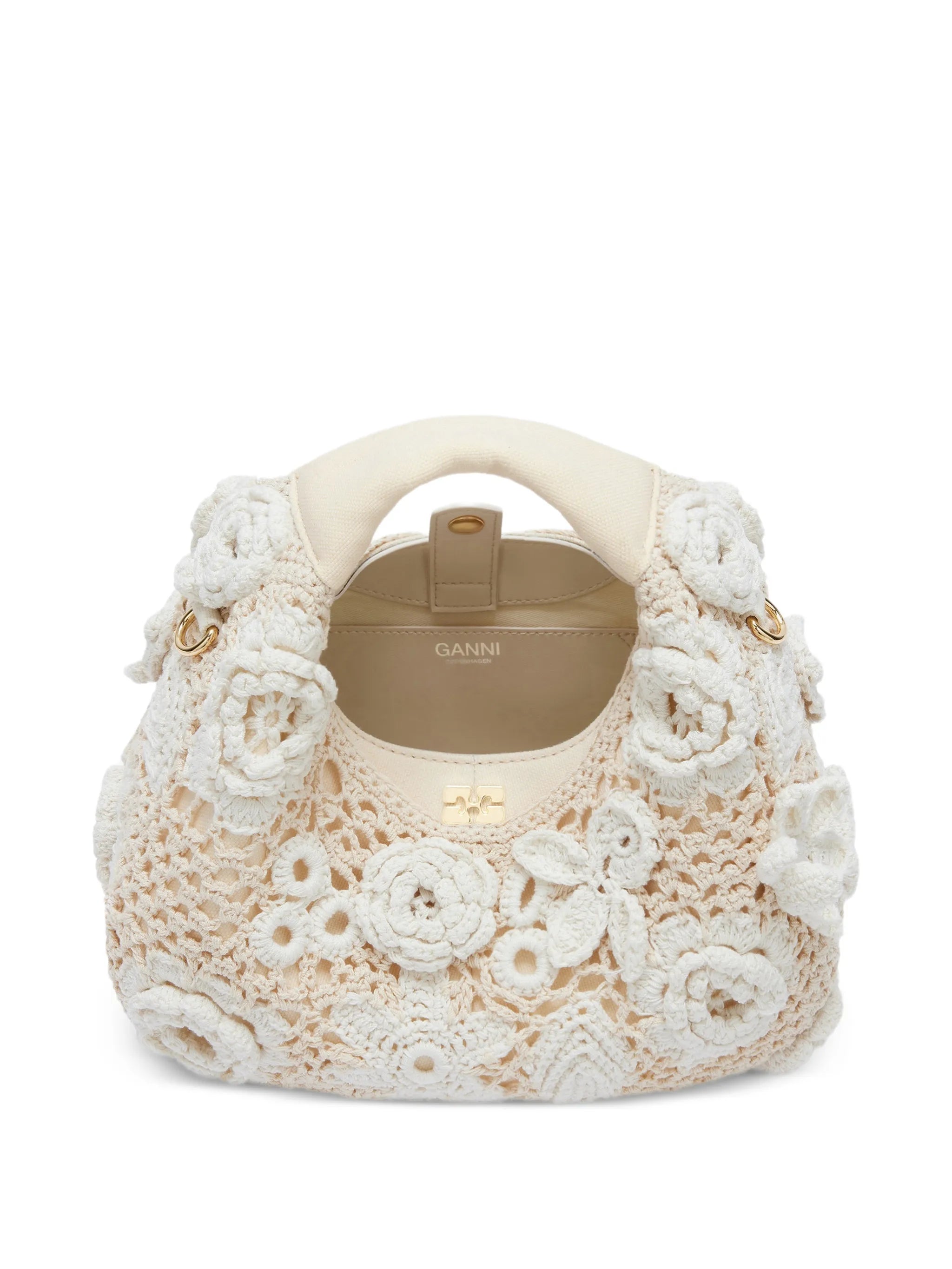 floral crochet tote bag