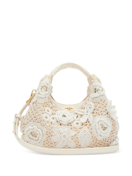 floral crochet mini bag