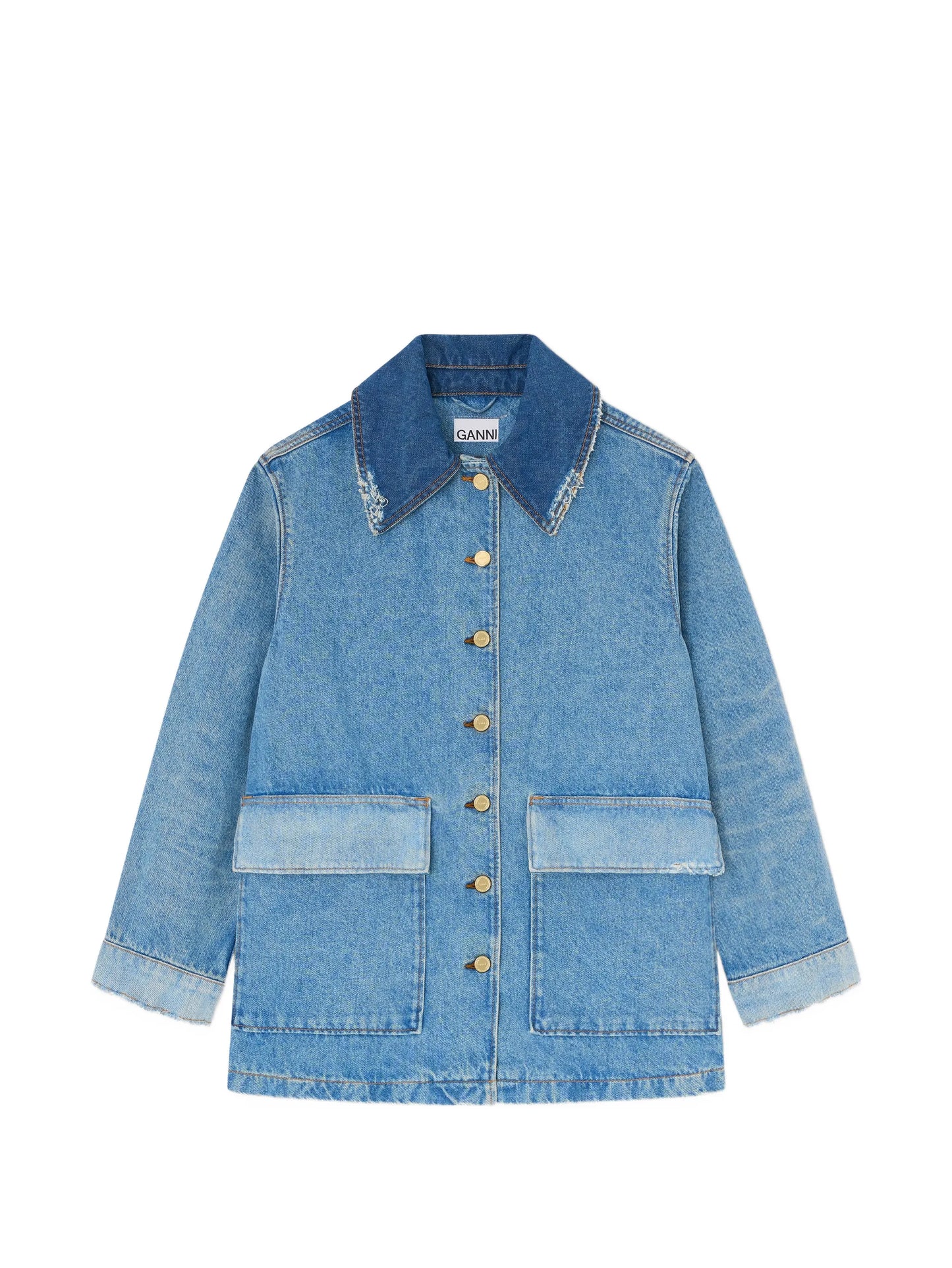 jacket in patchwork denim