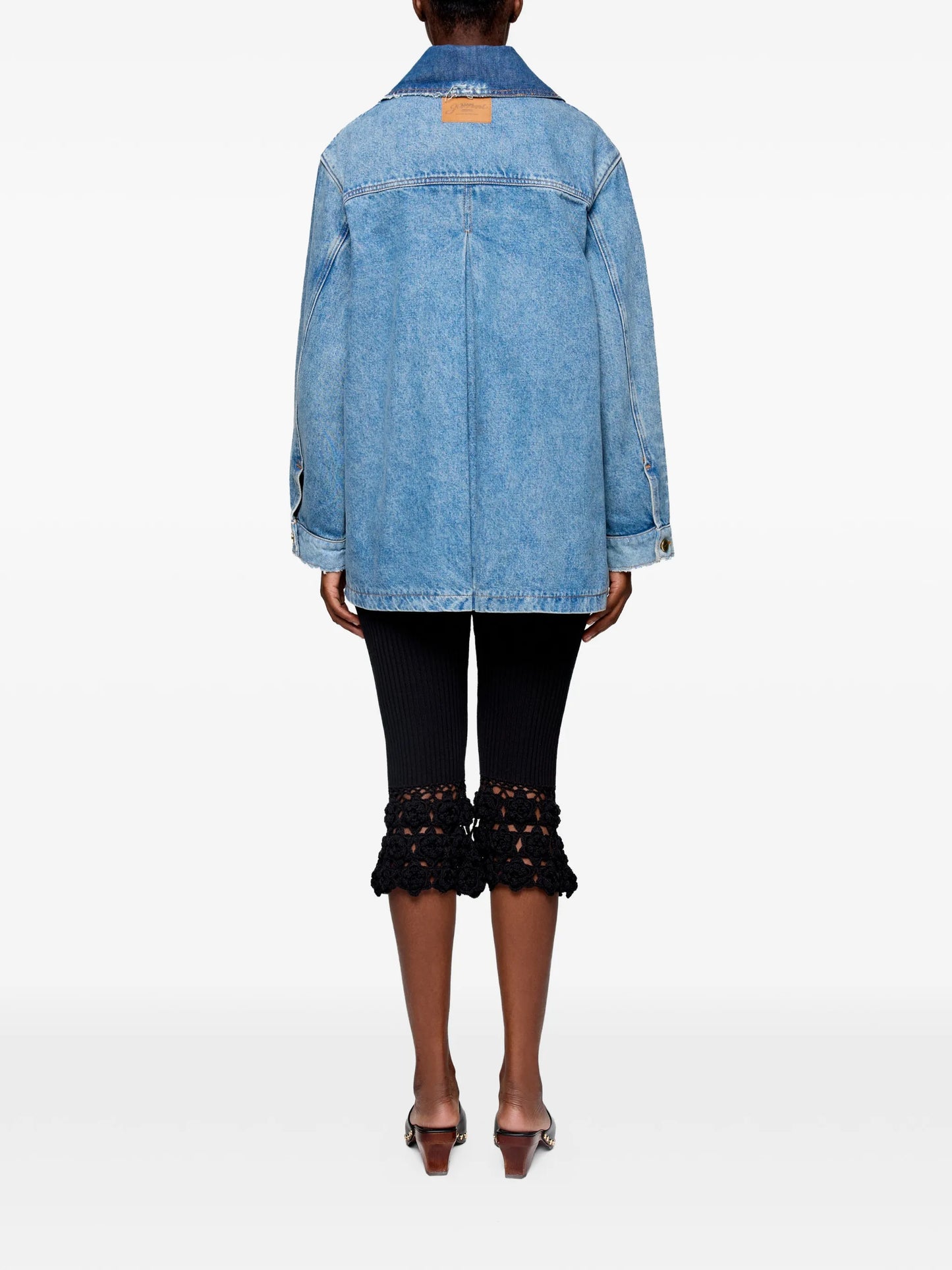 jacket in patchwork denim
