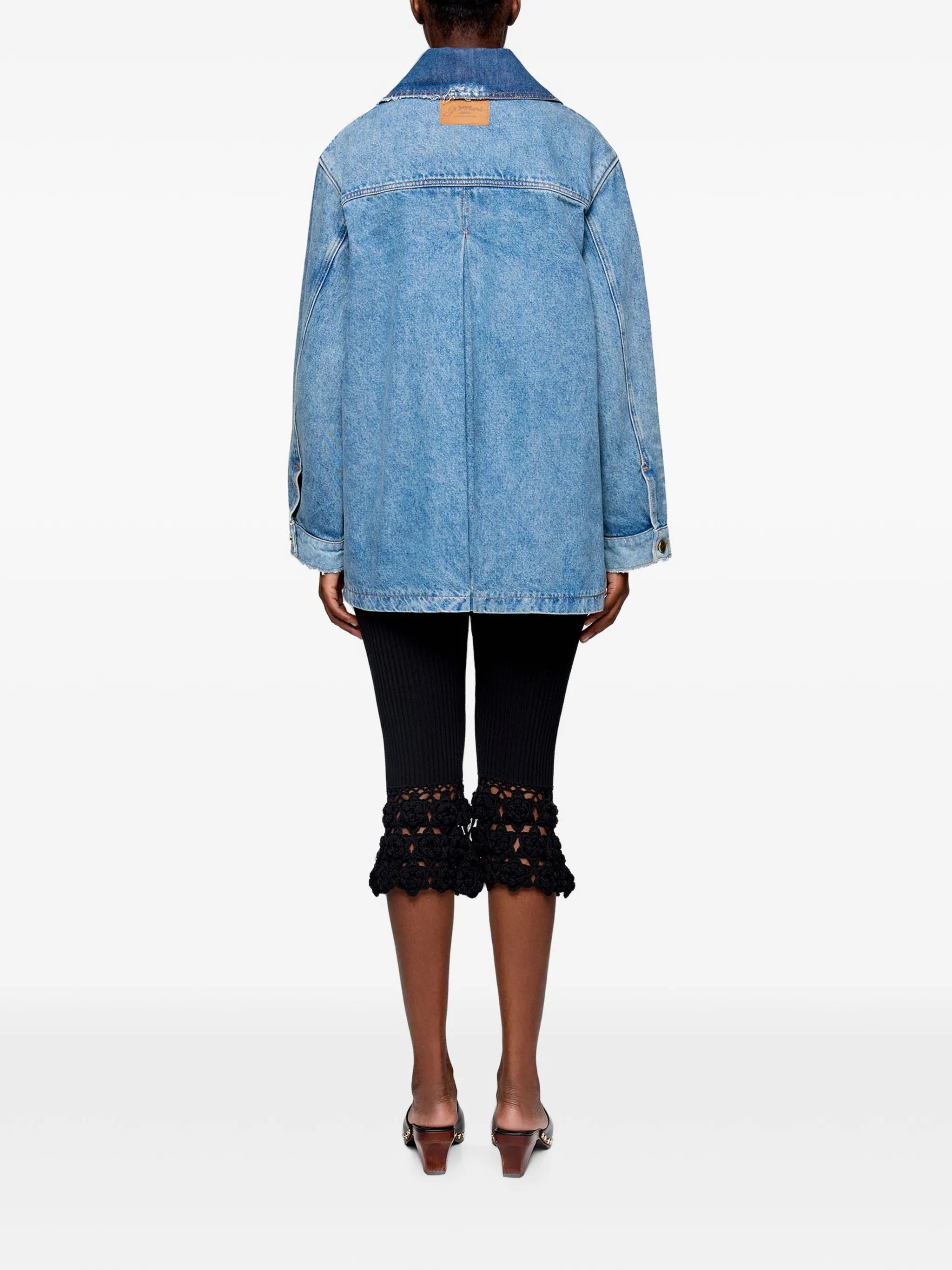 jacket in patchwork denim