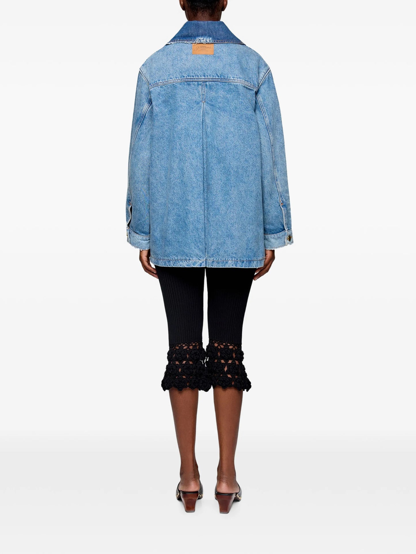 jacket in patchwork denim