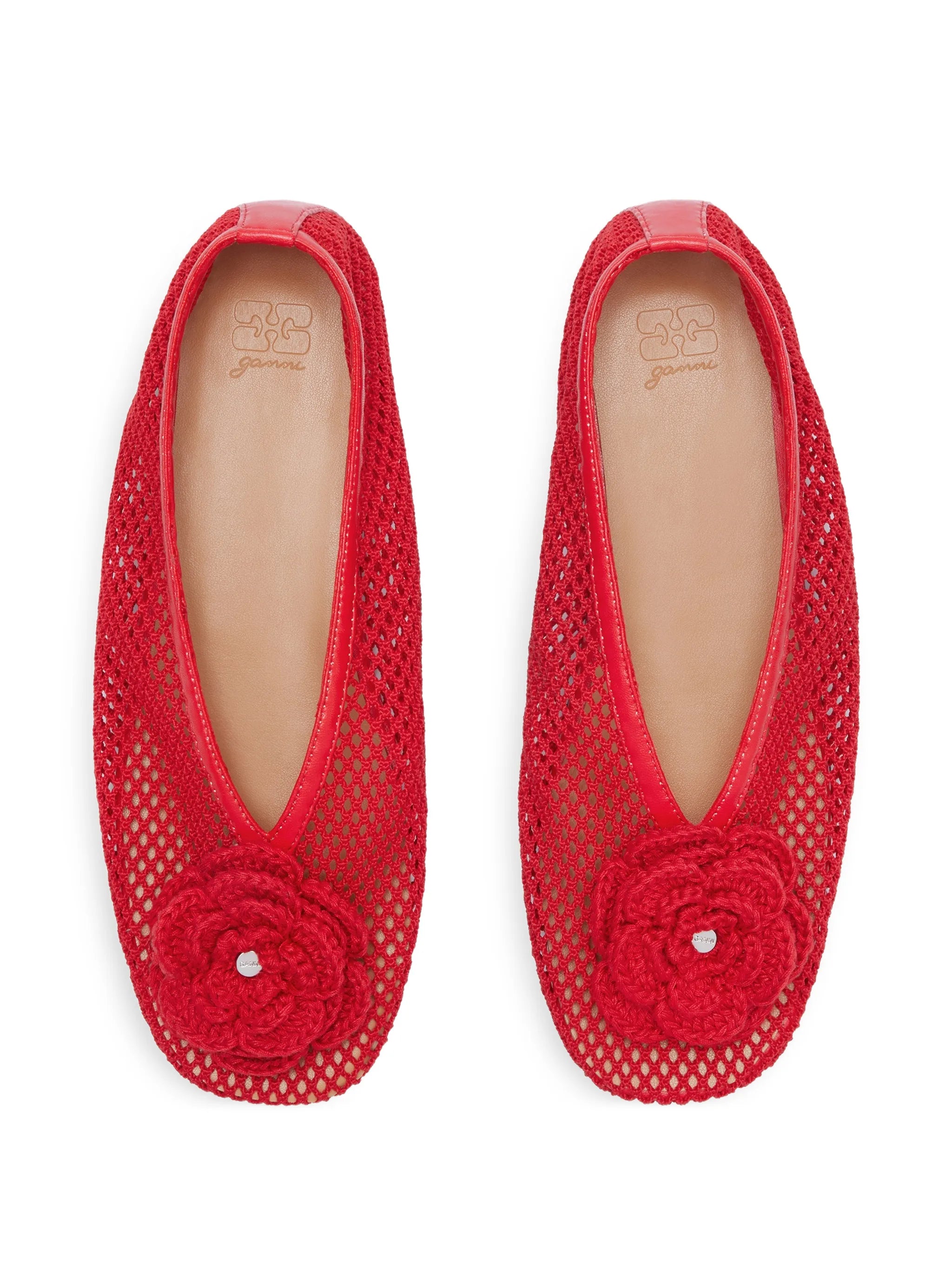 flower mesh ballet flats