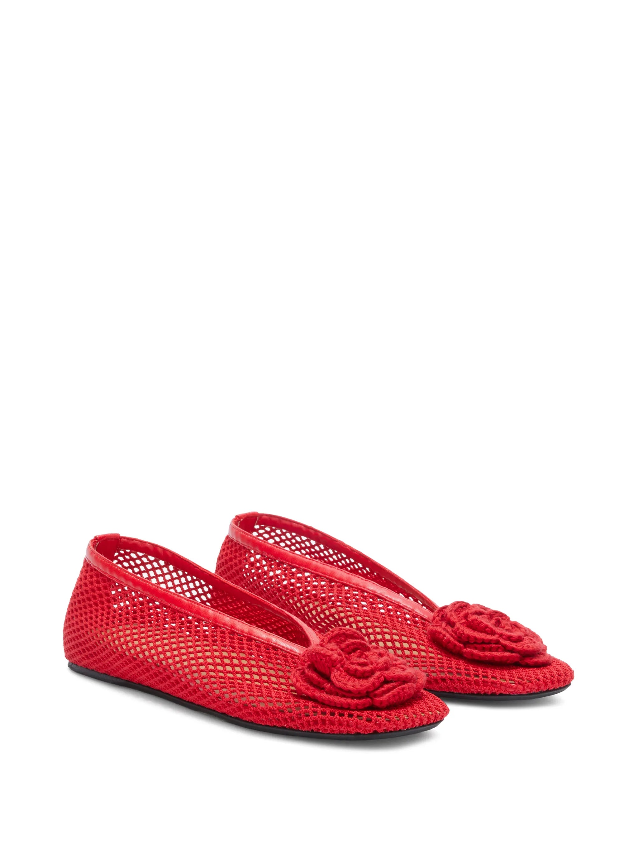 flower mesh ballet flats