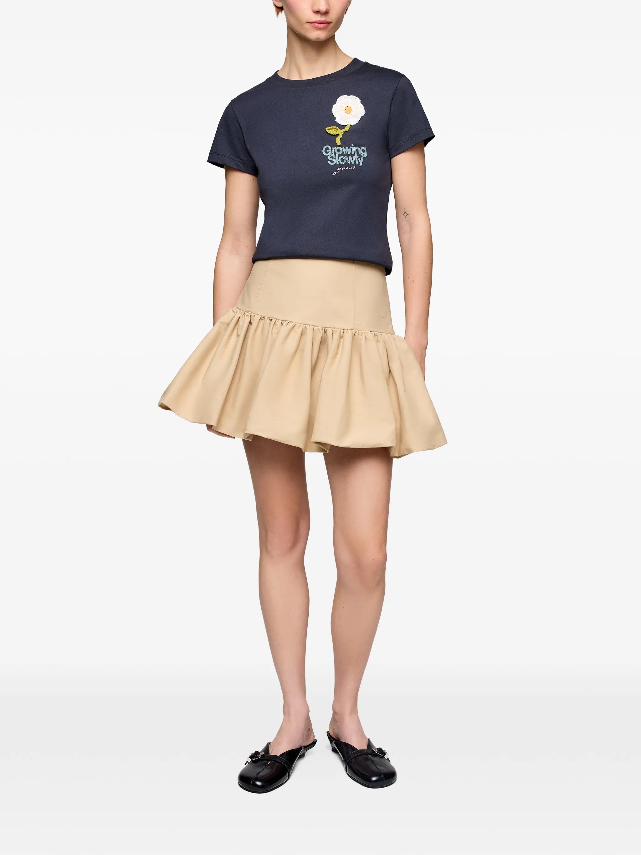 skirt in beige cotton